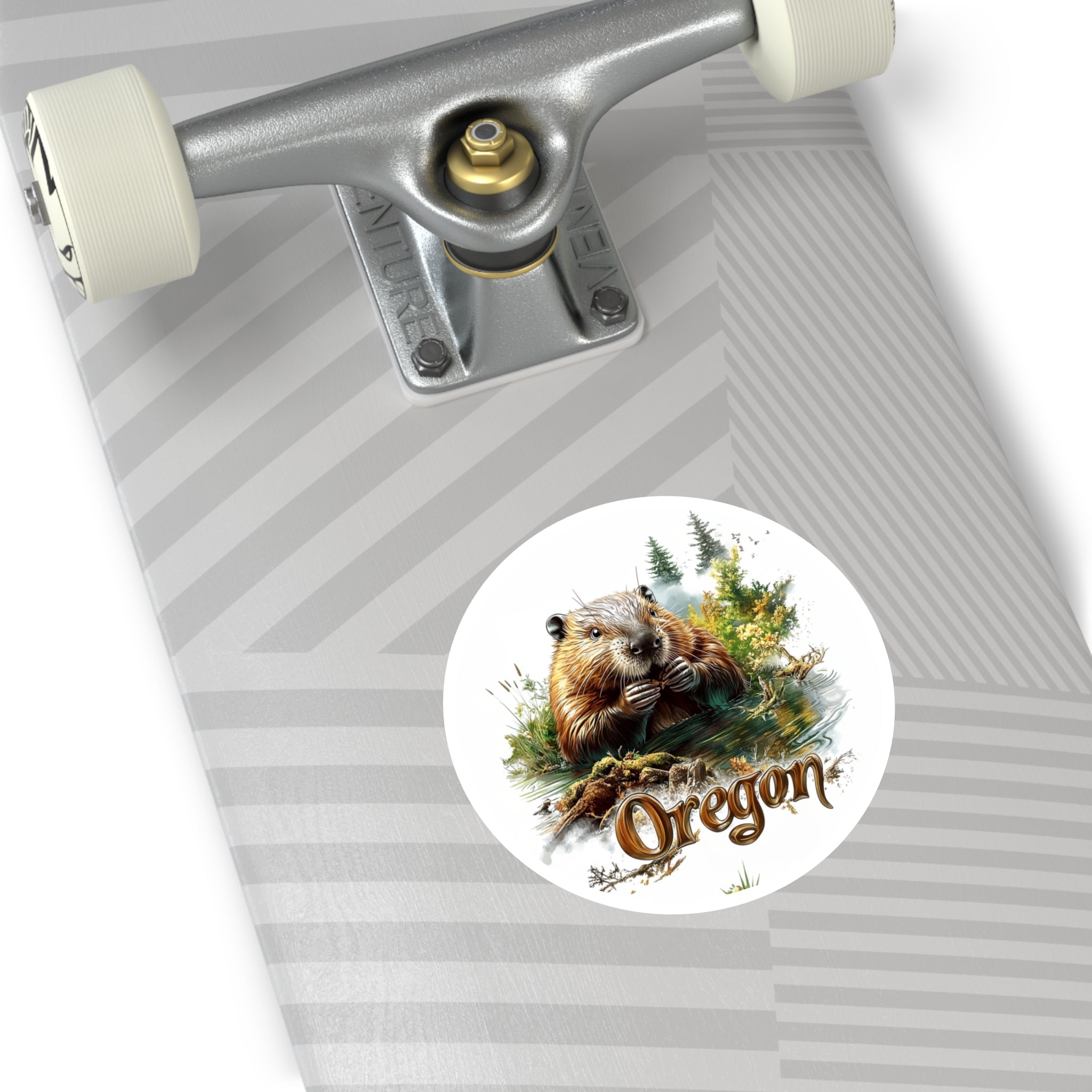 Oregon Beaver River, Nature Scene Sticker, Laptop or Journal, State Design