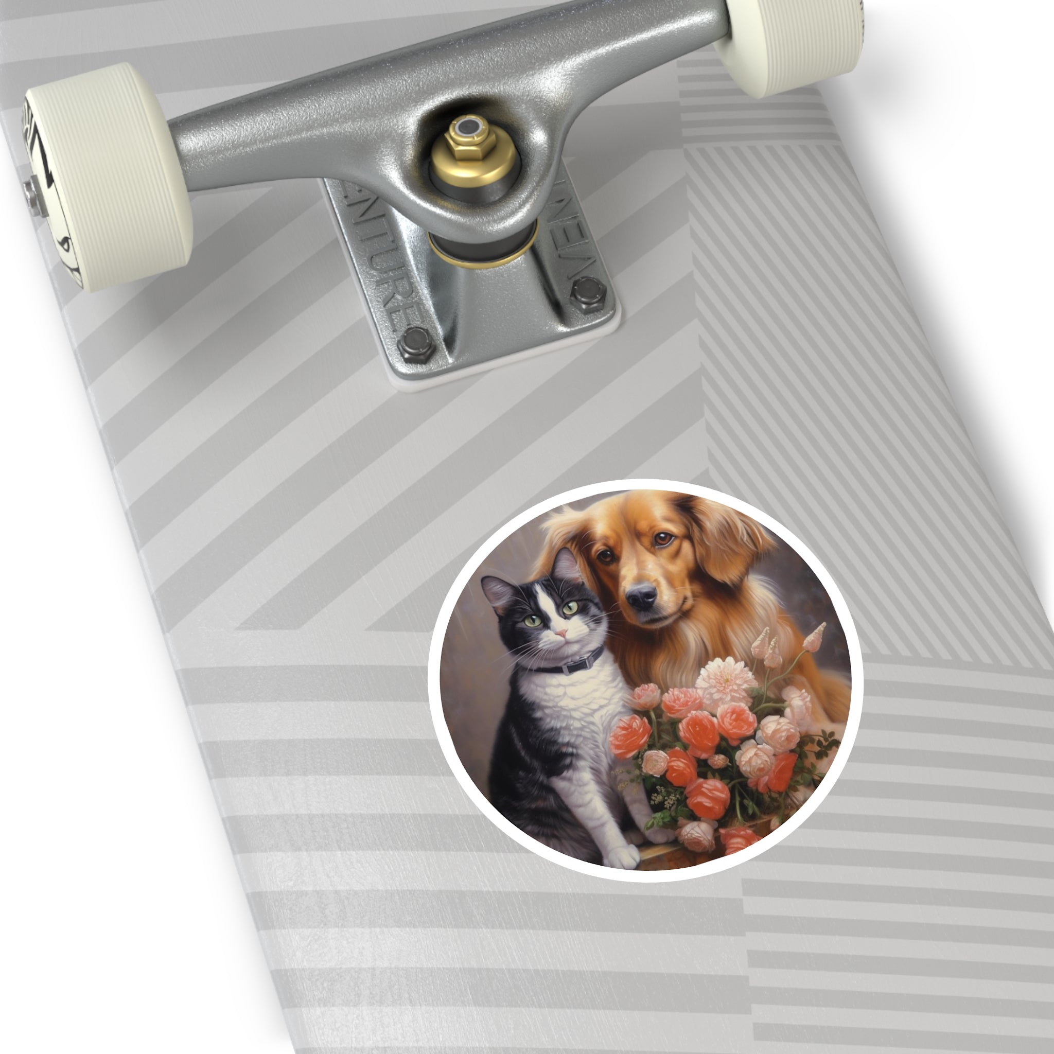 Dog and Cat, Wedding Sticker, Laptop Decal, Gift for Animal Lovers