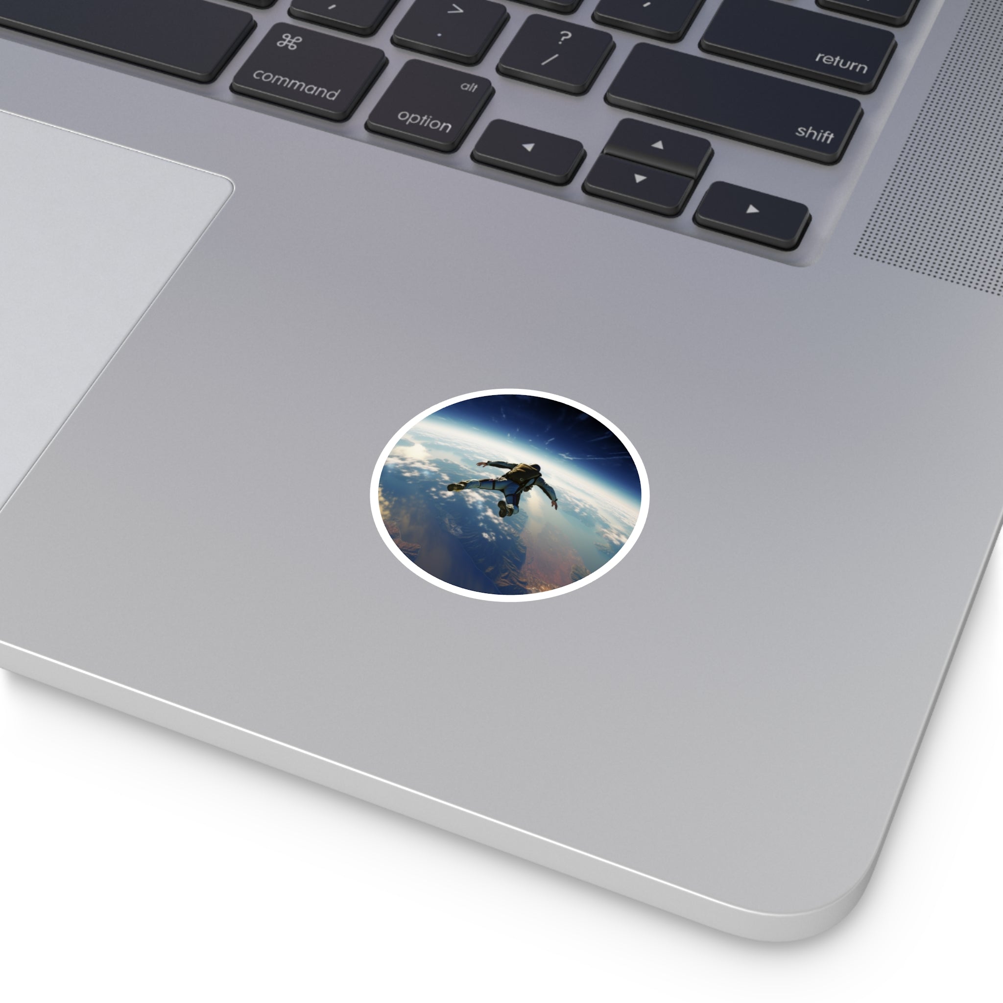 Skydiver Earth View Sticker, Adventure Art, Aerial Design, Explorer Gift
