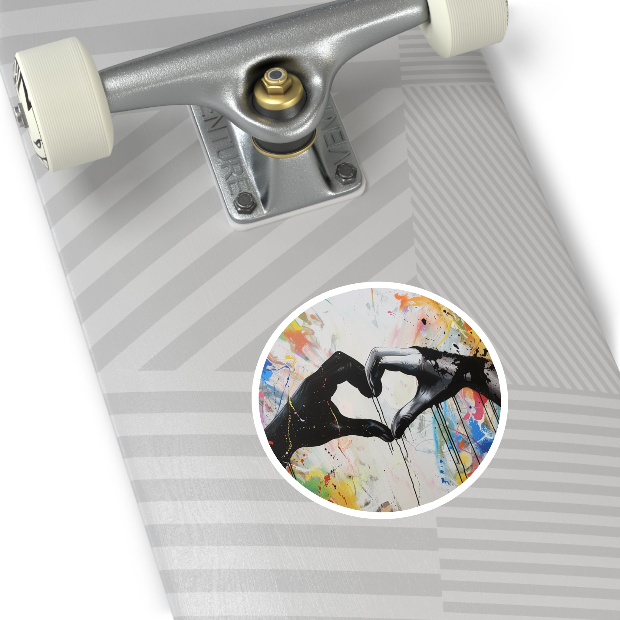 Graffiti Heart Hands Sticker, Street Art Style, Equality and Hope, Bold Expression