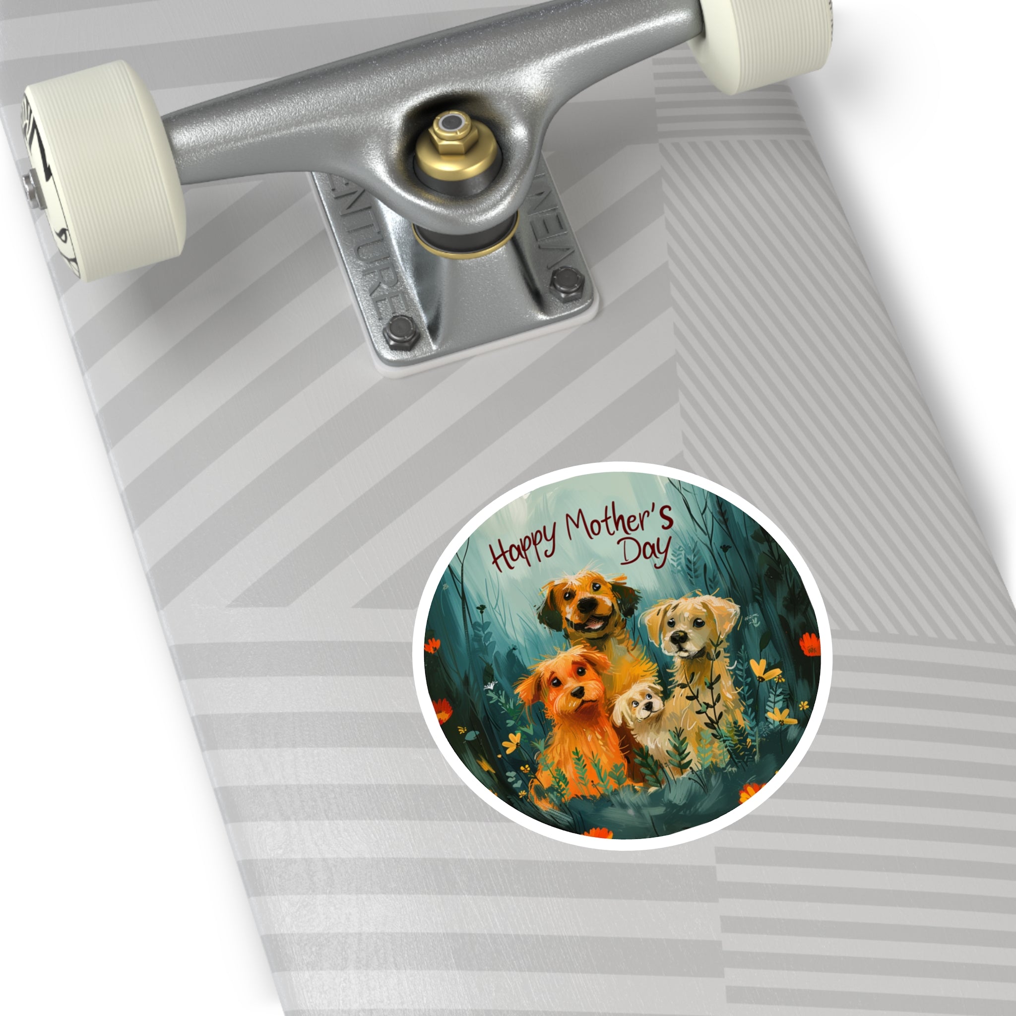 Happy Mother’s Day Sticker, Dog Family Art, Nature Design, Pet Lover Gift