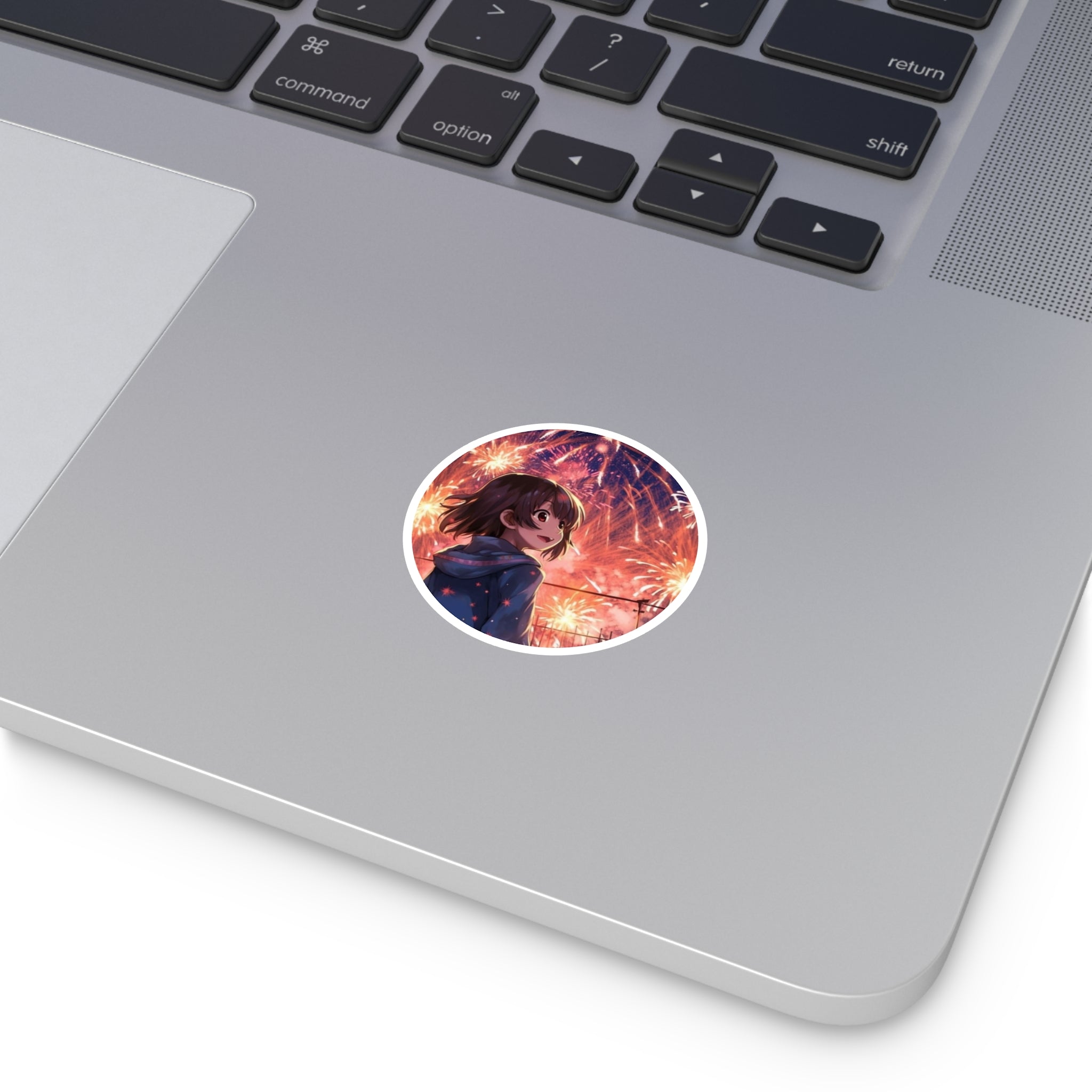 Anime Fireworks Sticker, Night Sky Art, Festival Design, Whimsical Gift