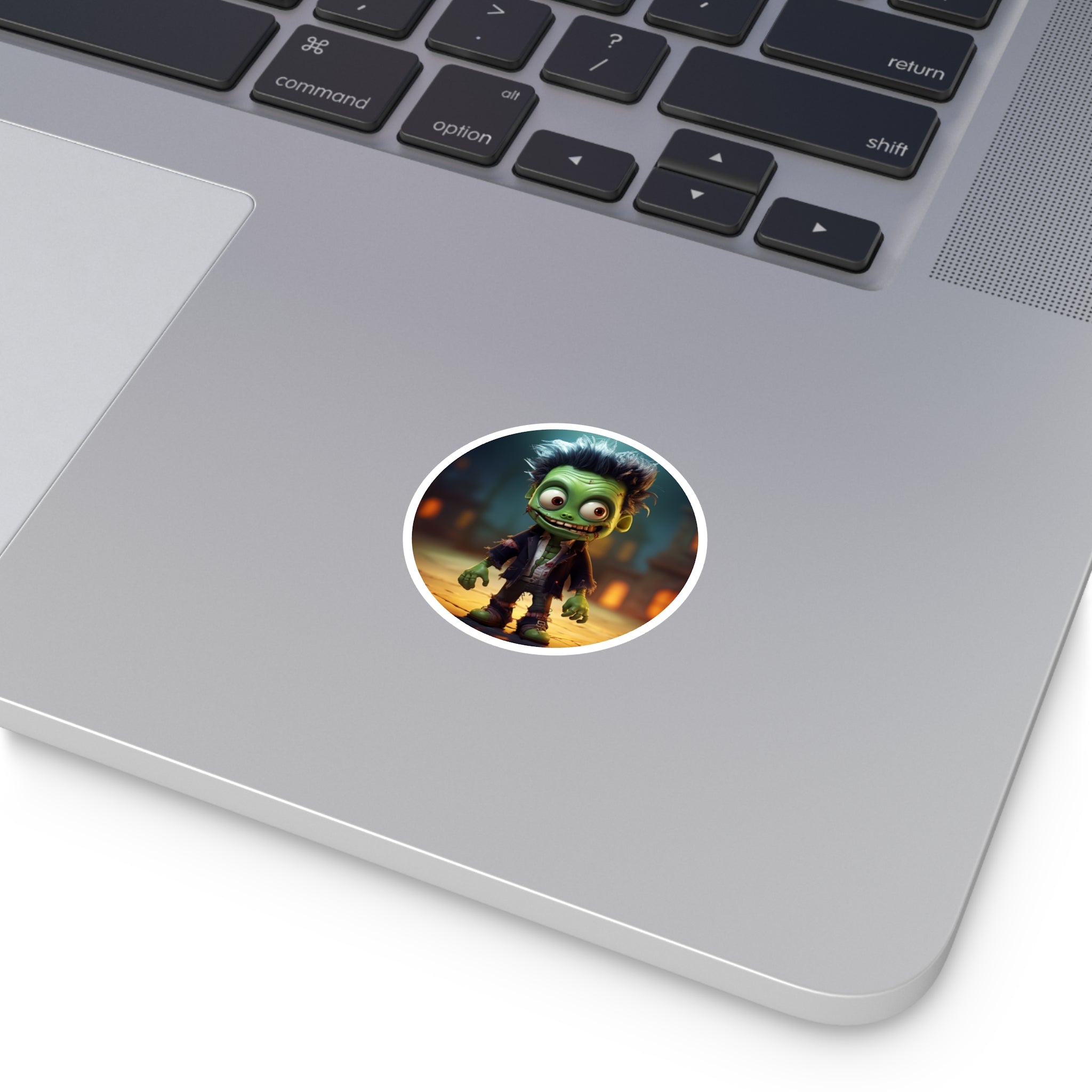 Happy Zombie Sticker, Cartoon Halloween Design, Funny Spooky Art