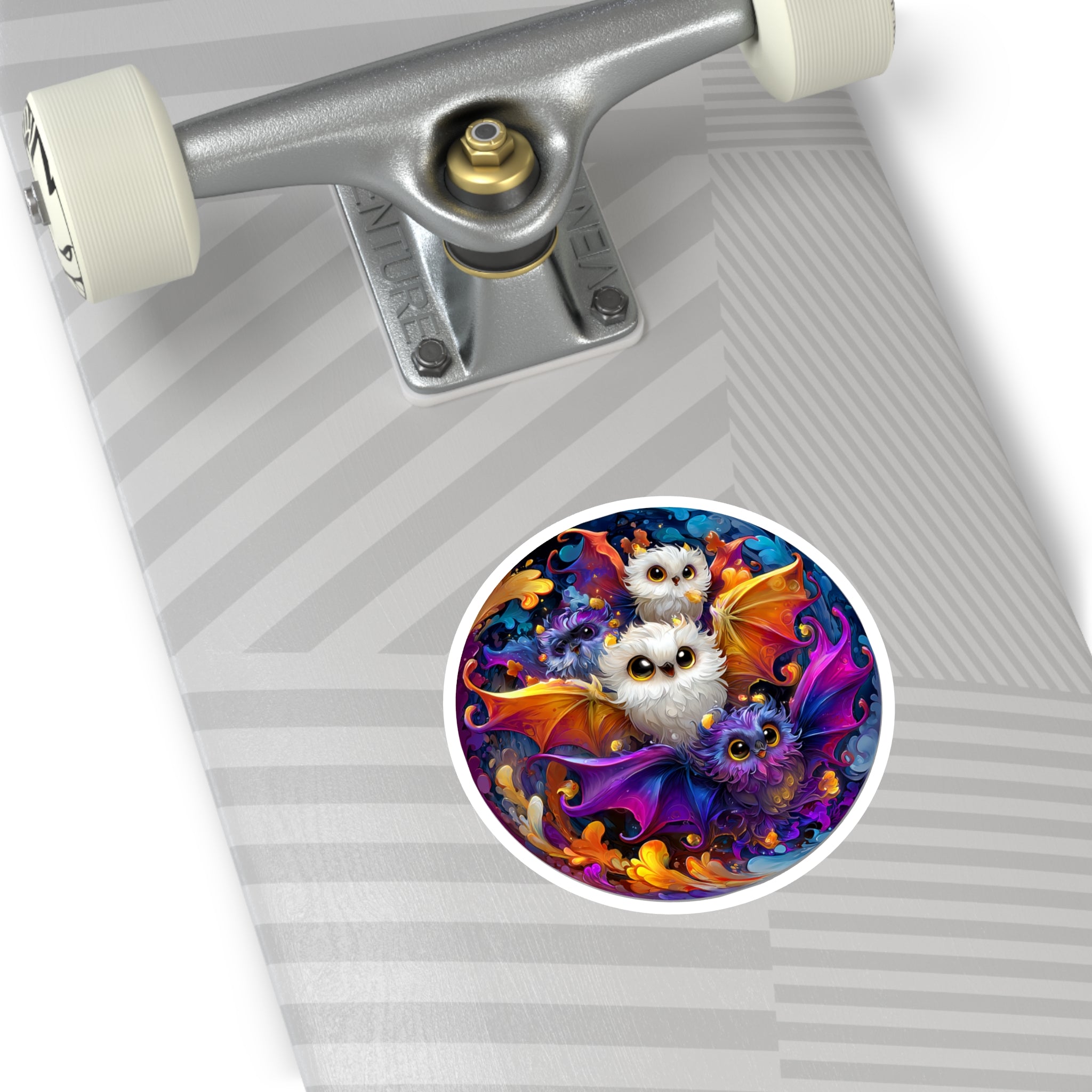 Colorful Baby Bats Sticker, Halloween Art, Cute Fantasy Design