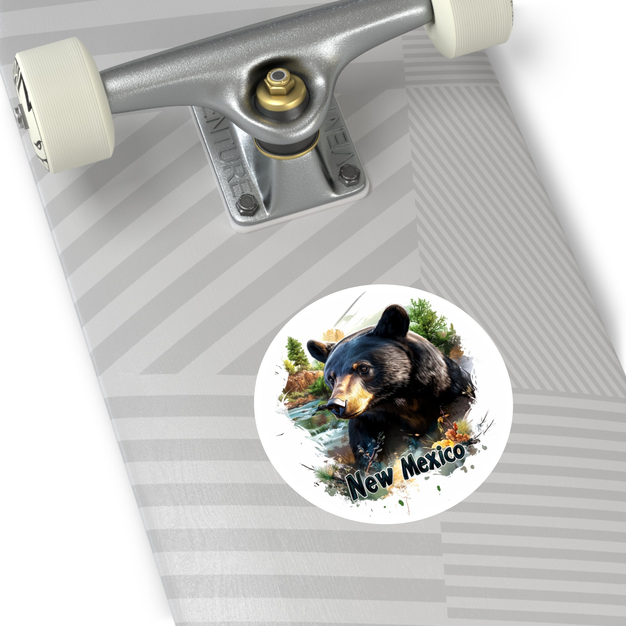 New Mexico Black Bear, Scenic River Sticker, State Animal Art, Nature Scene