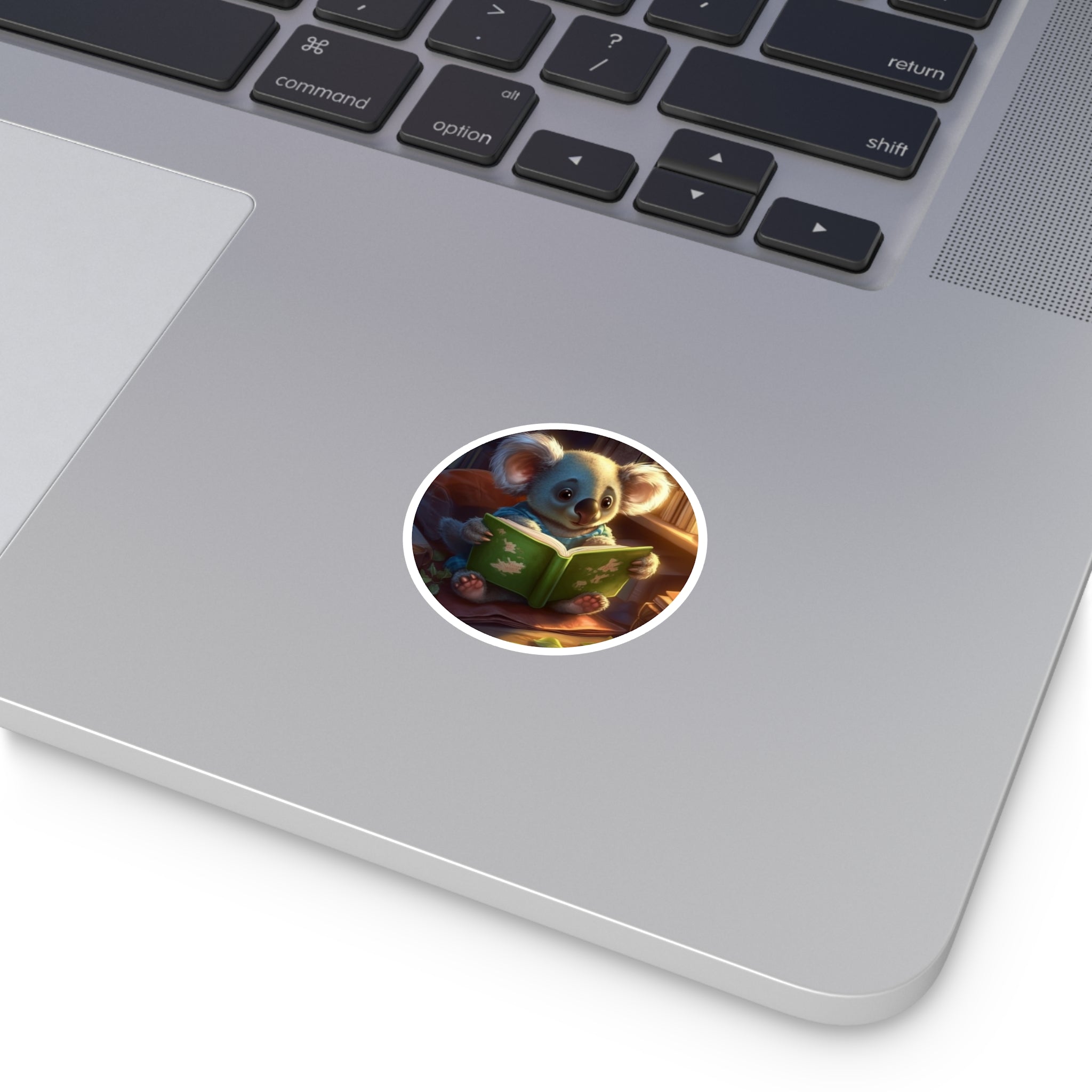 Reading Koala, Cozy Sticker, Whimsical Book Art, Cute Design