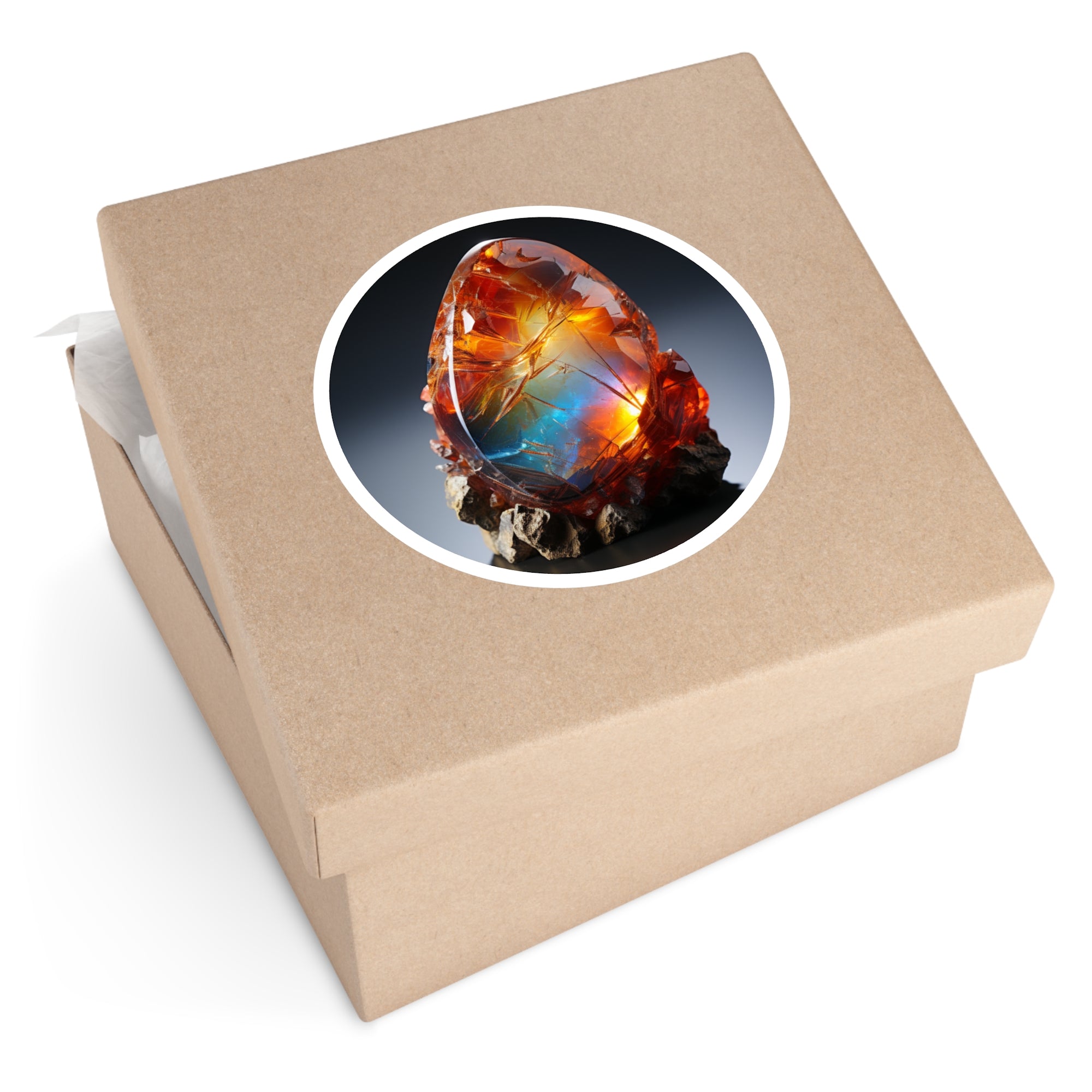 Opal Gem, Artistic Sticker, Notebook Decor, Crystal Gift