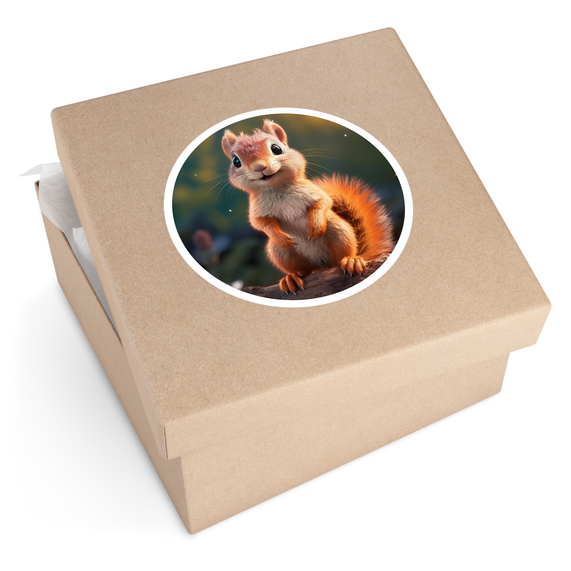 Happy Squirrel, Woodland Sticker, Cute Animal, Joyful Forest Art