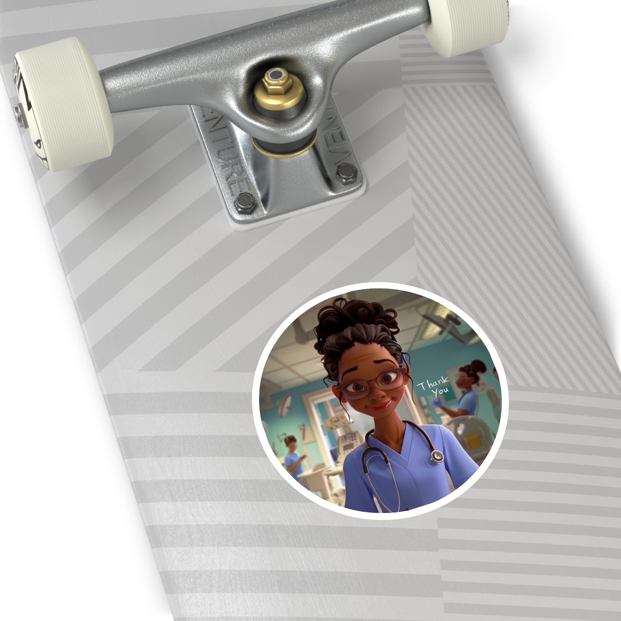 Nurse Thank You Sticker, Animated Medical Art, Healthcare Hero Gift