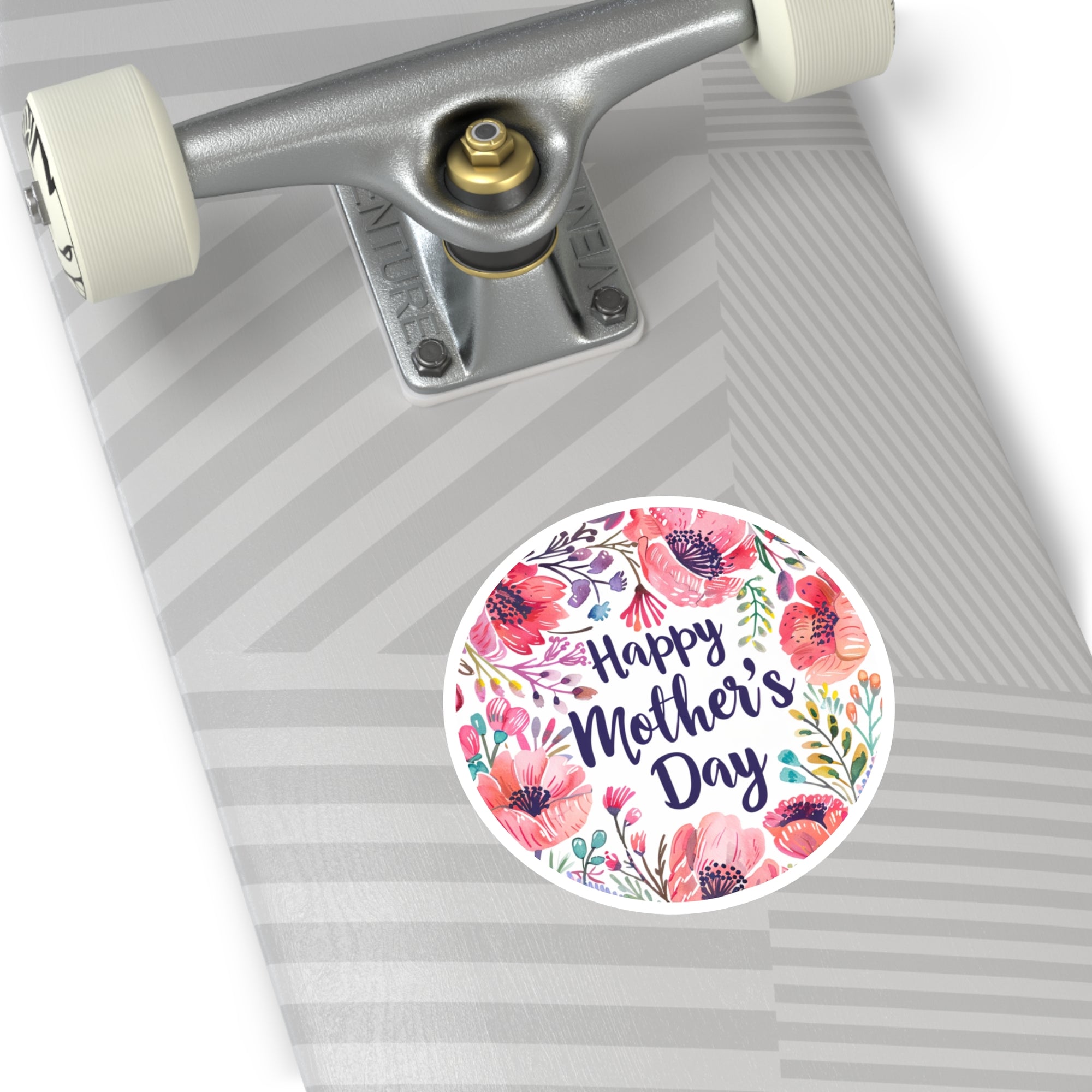 Happy Mother’s Day Sticker, Floral Wreath Art, Watercolor Bloom Design, Gift