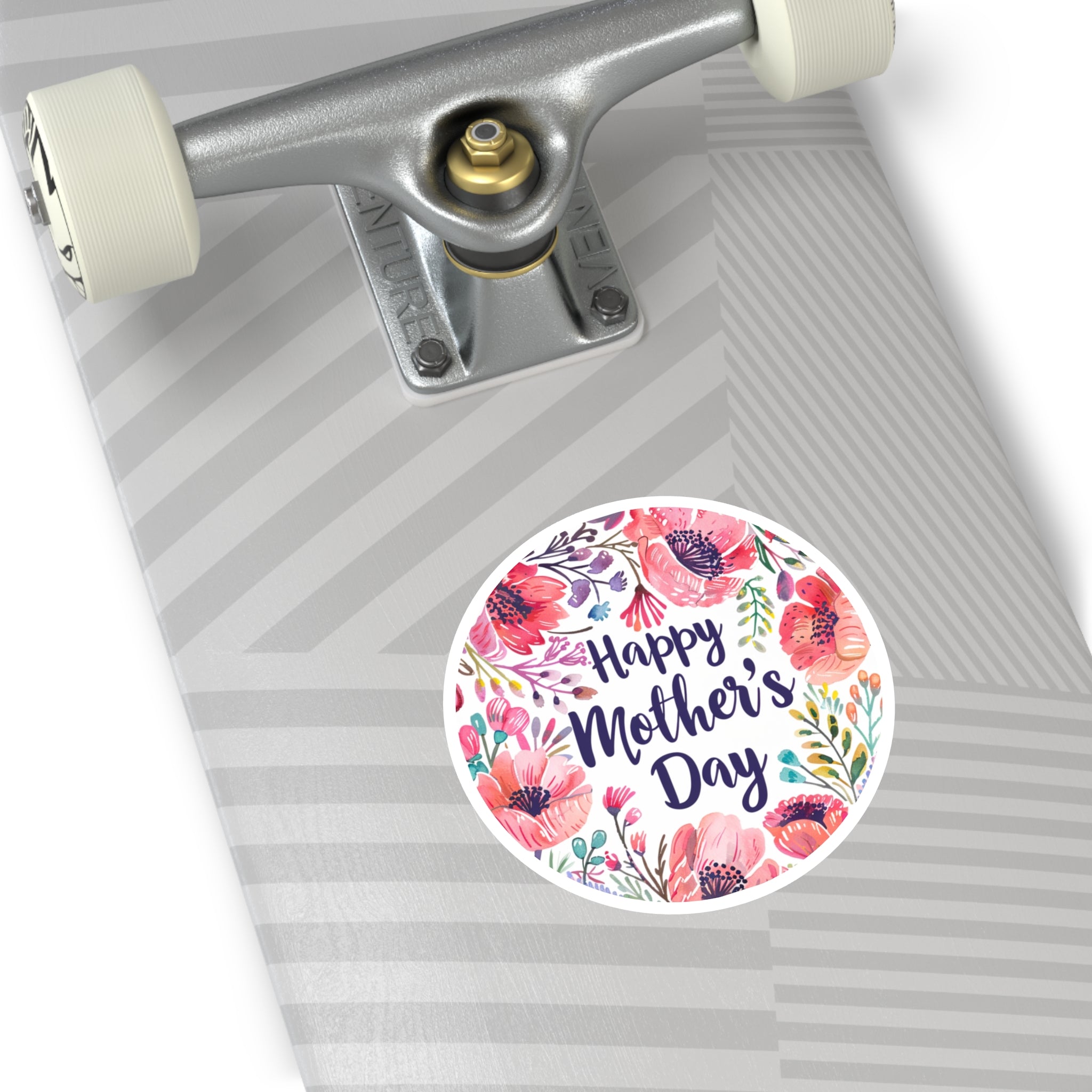 Happy Mother’s Day Sticker, Floral Wreath Art, Watercolor Bloom Design, Gift