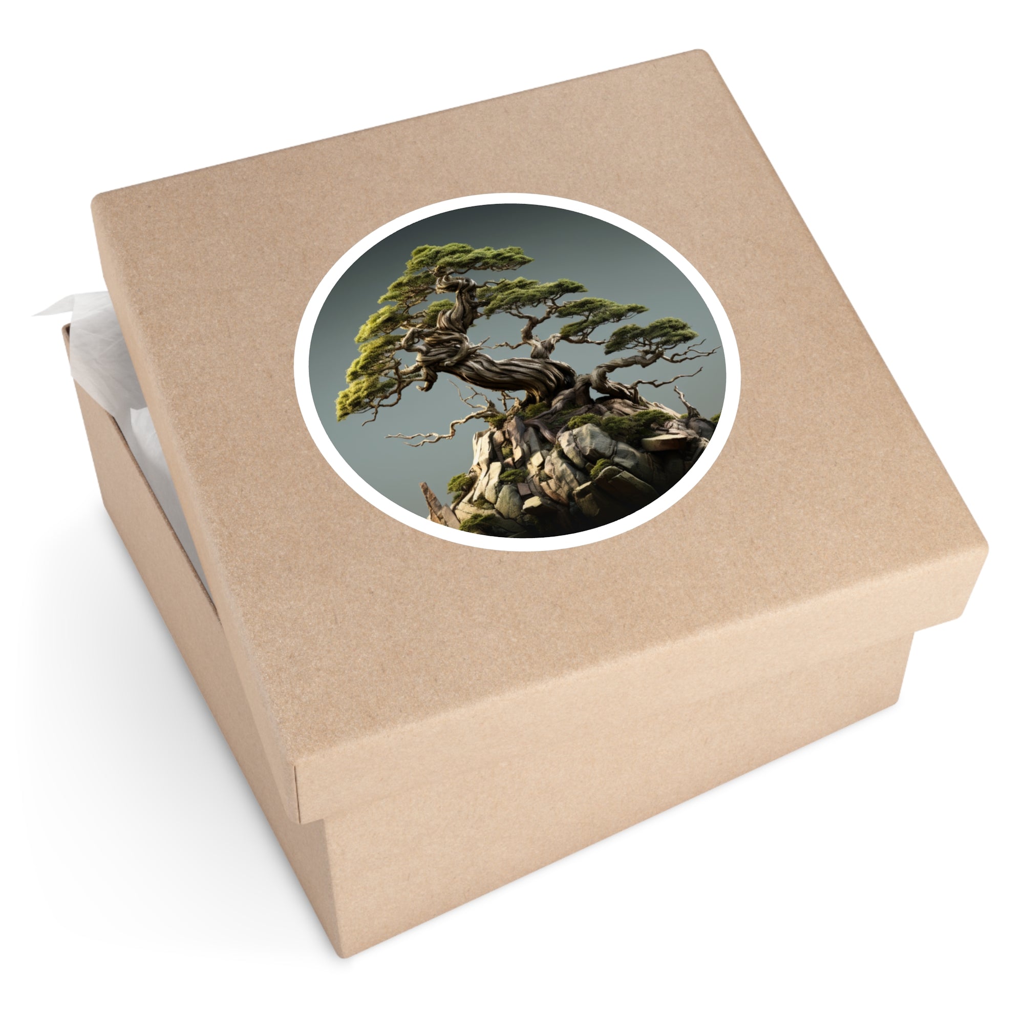 Bonsai Tree, Zen Nature Sticker, Minimalist Art, Meditation Decor