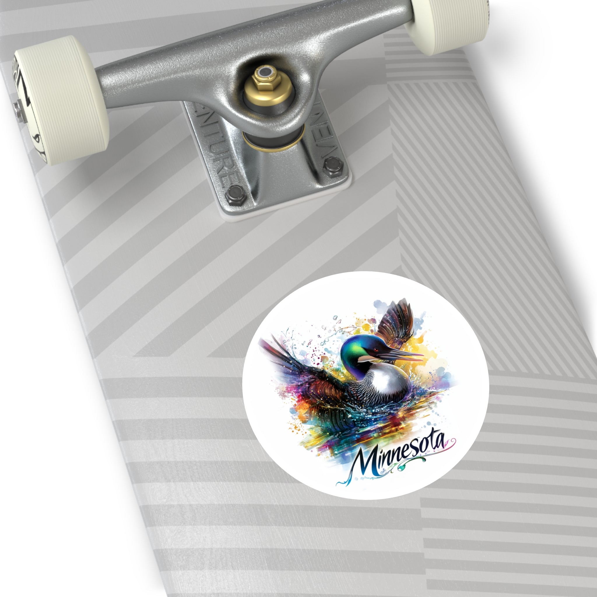 Color Splash Loon Sticker, Minnesota State Bird, Watercolor Effect