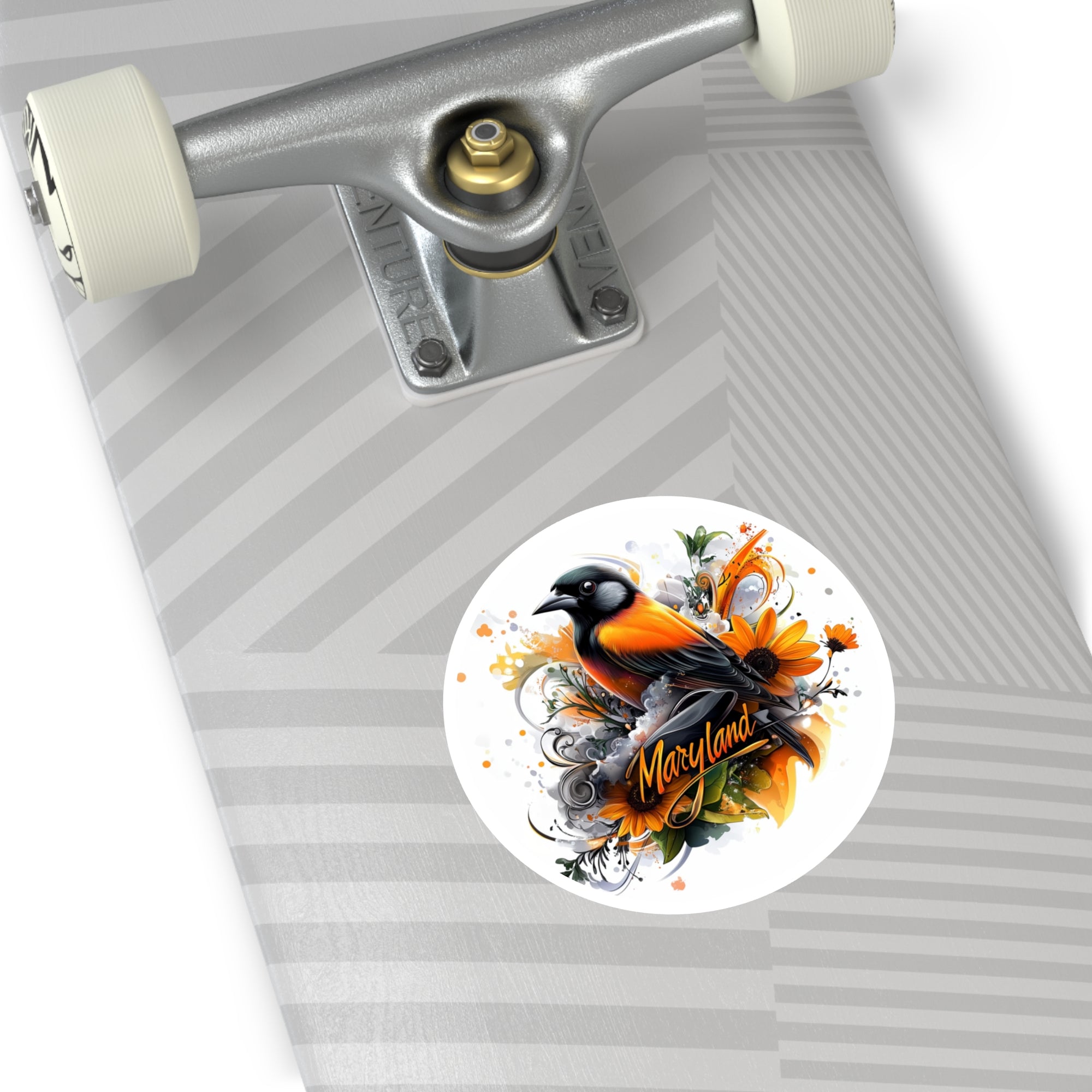 Maryland Oriole Sticker, State Bird and Flower Art, Vibrant Nature Design, Regional Pride