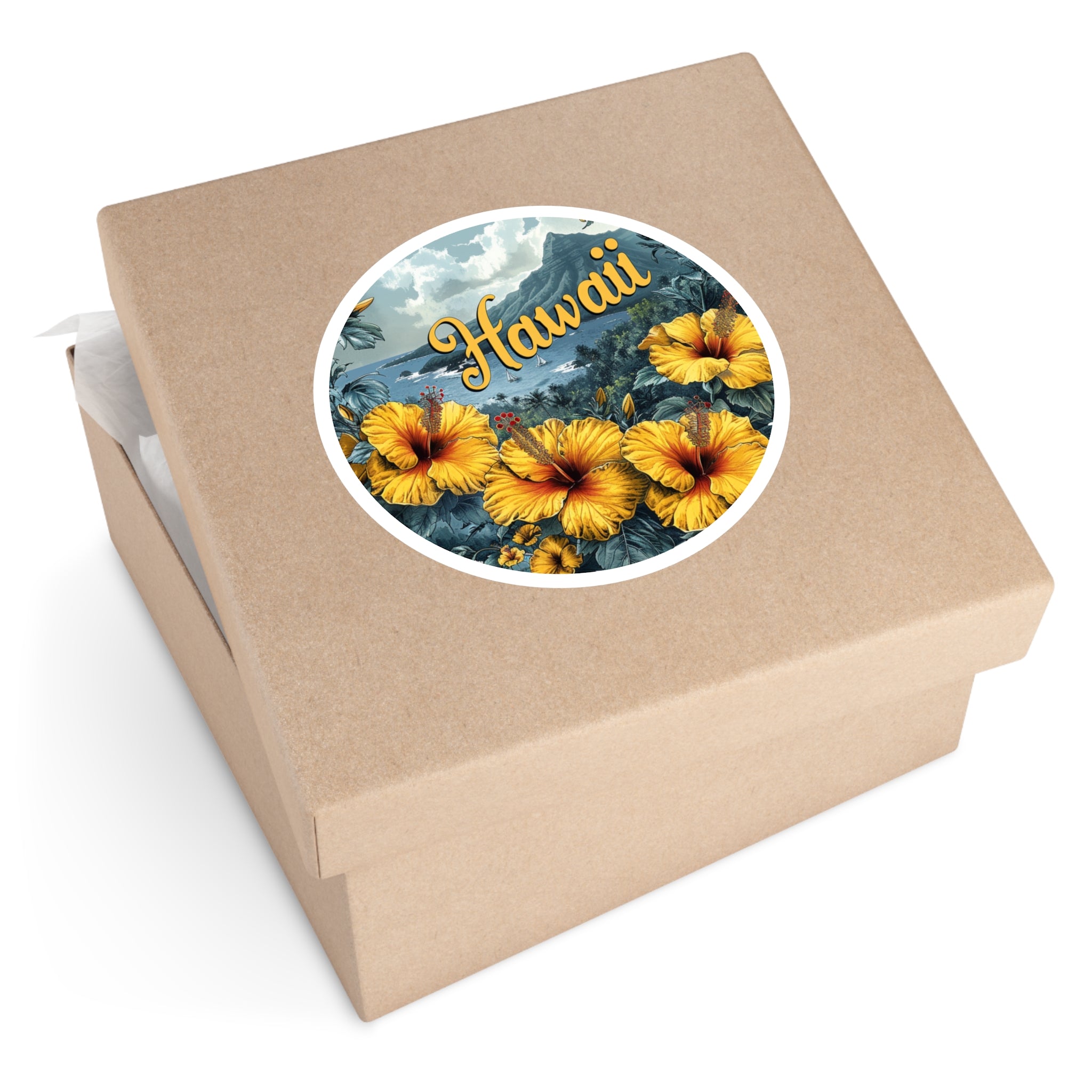 Hawaii Hibiscus, Tropical Flower Sticker, Laptop or Water Bottle, Island Vibes