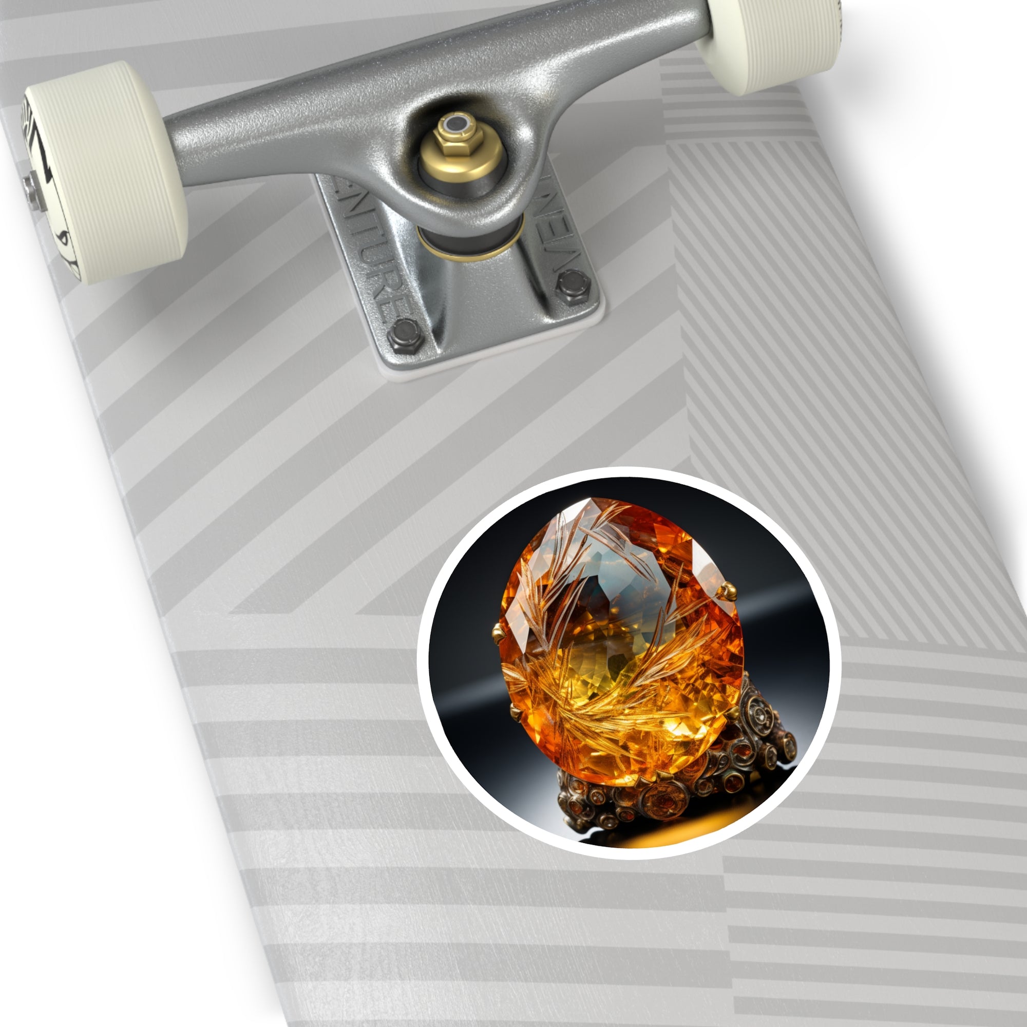 Citrine Gem, Detailed Art Sticker, Notebook Decor, Crystal Gift