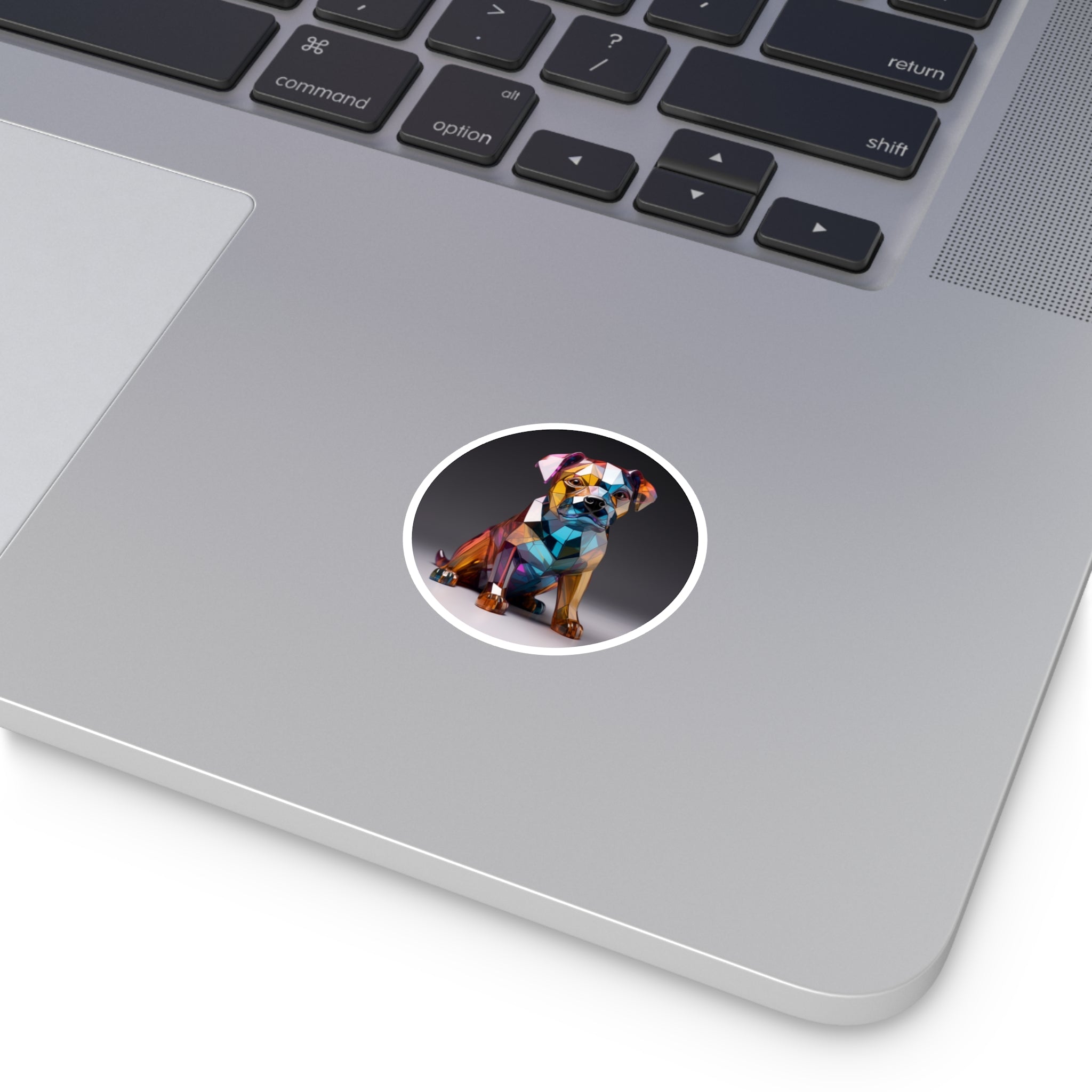 Geometric Bulldog Sticker, Glass Art Dog Design, Modern Pet Art, Unique Gift