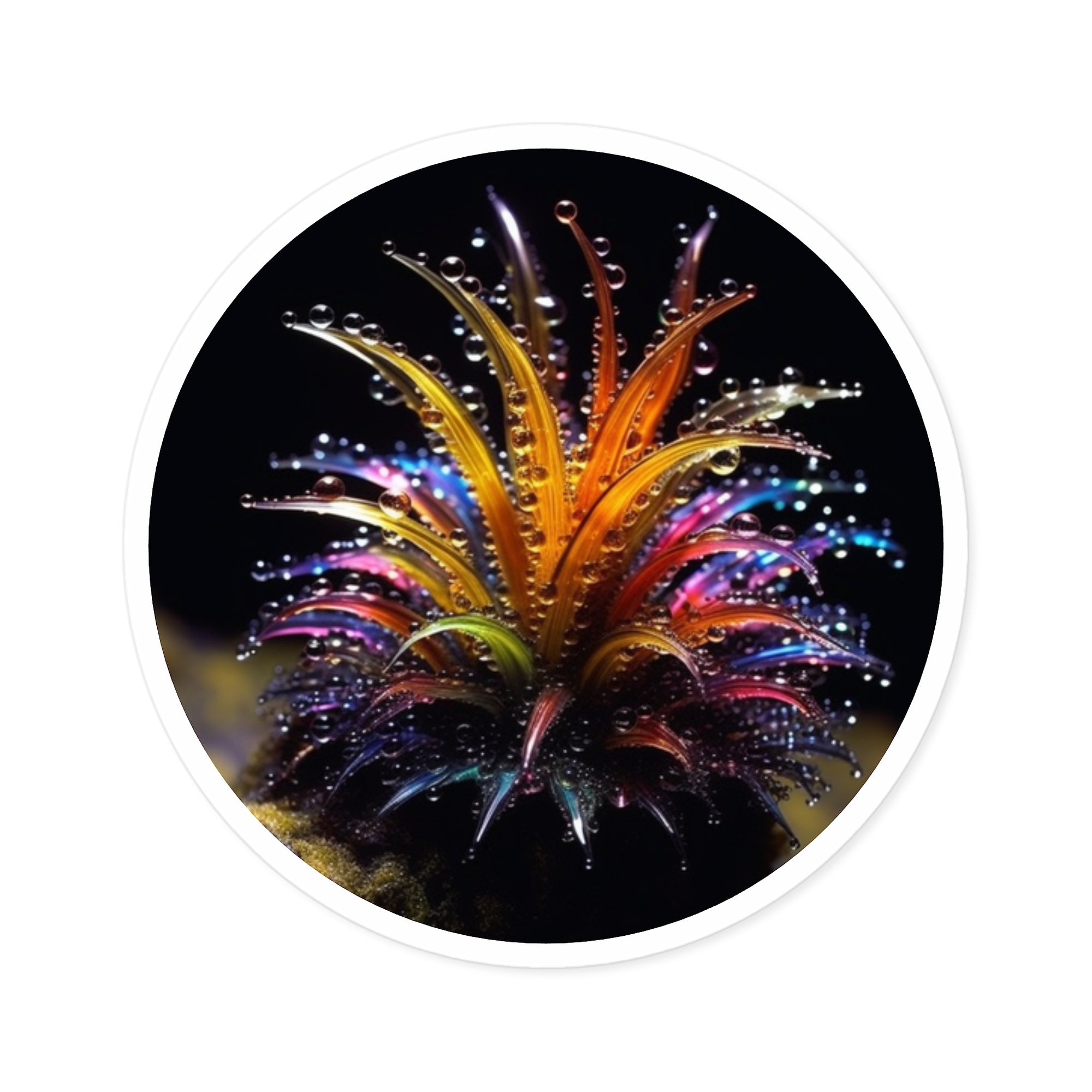 Colorful Coral Bloom, Fantasy Plant Sticker, Nature Art, Vibrant Decor