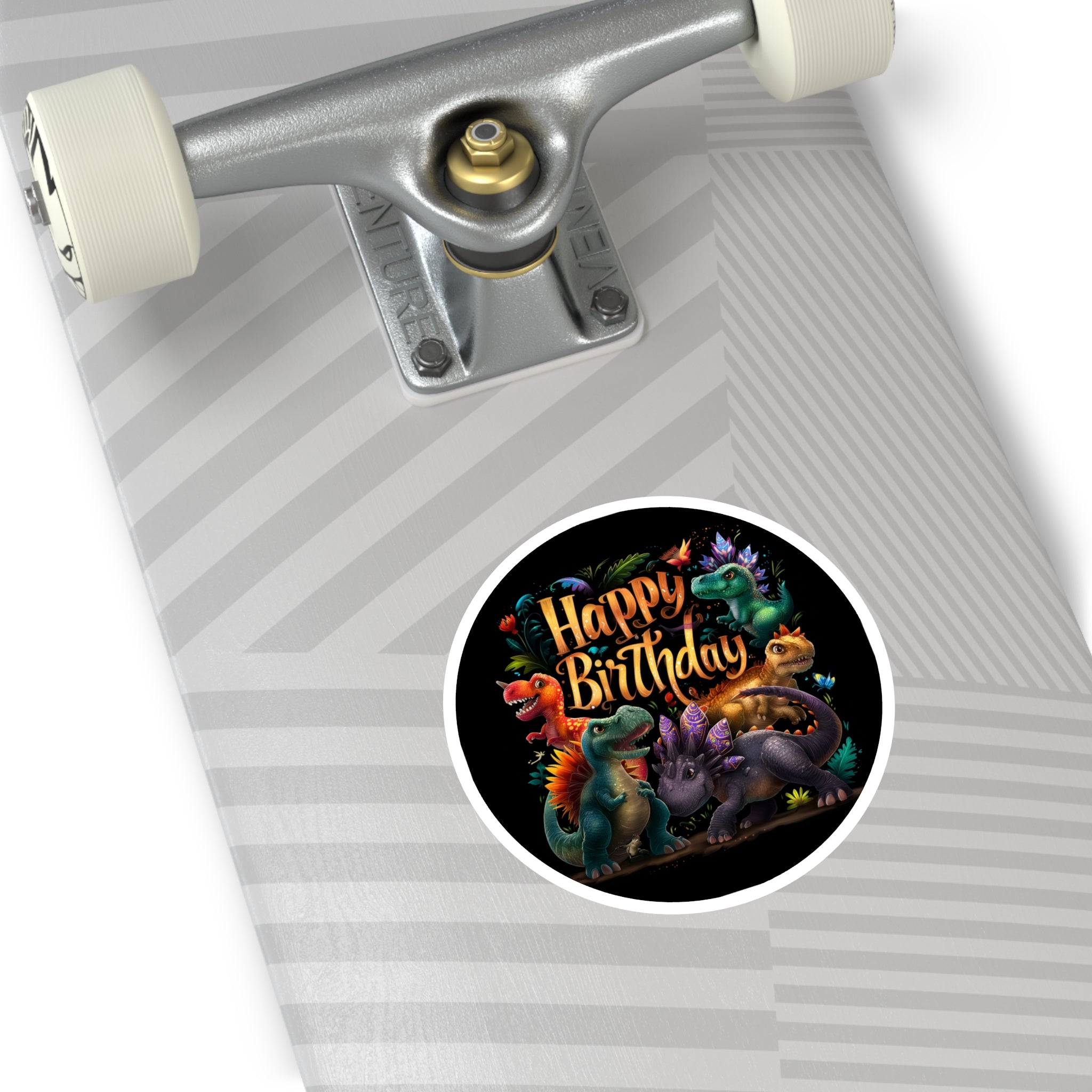 Dino Birthday Sticker, Cute Dinosaur Art, Fun Party Design, Kids Celebration Aesthetic