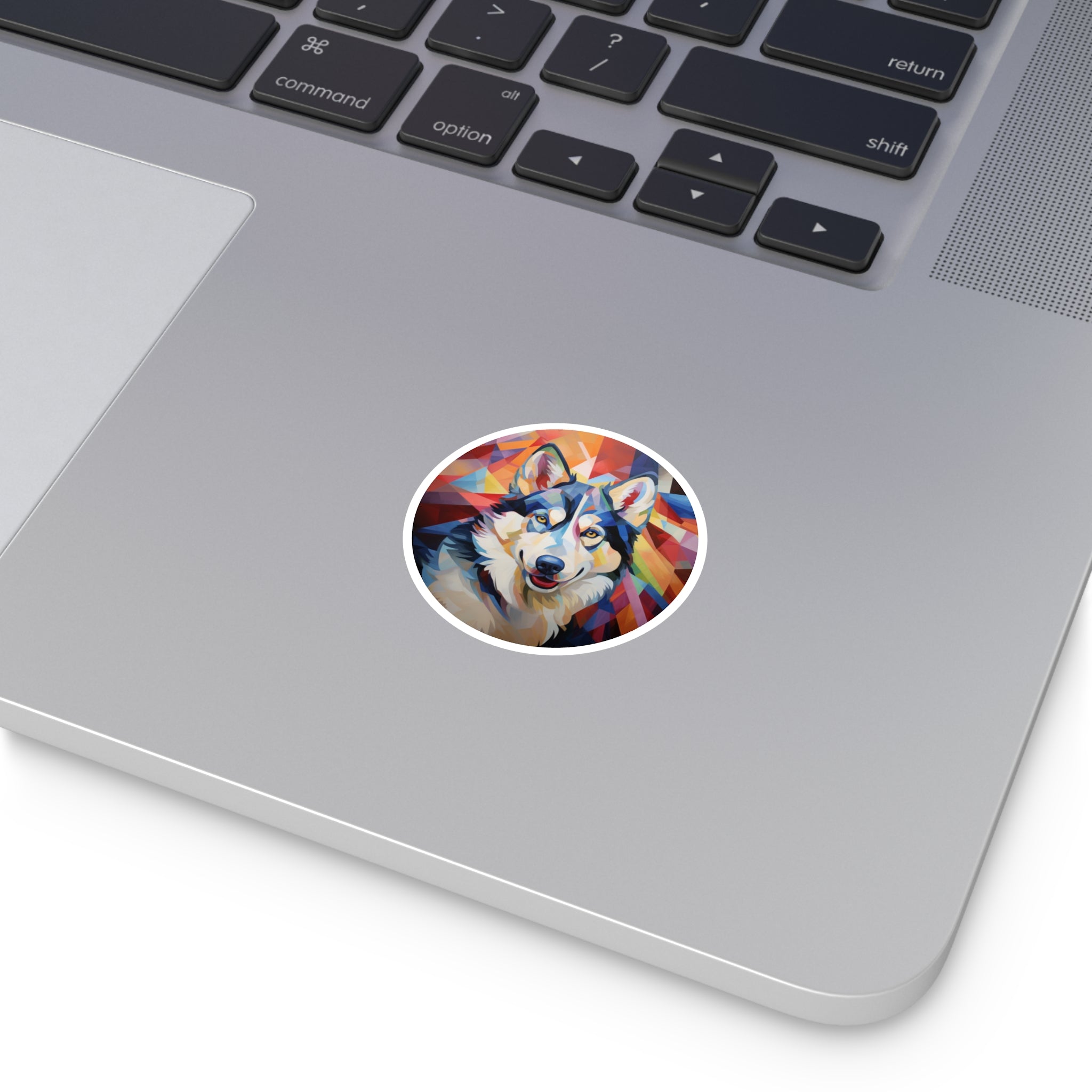 Alaskan Malamute, Cubism Sticker, Laptop Decal, Gift for Dog Lovers