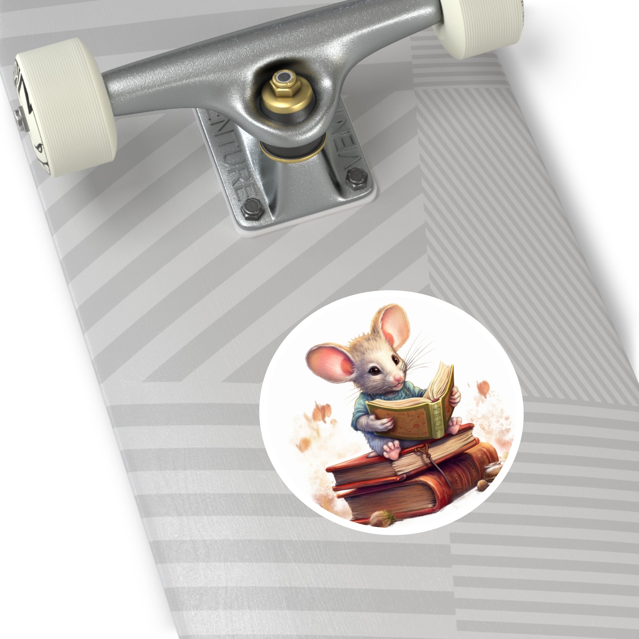 Book Mouse, Cozy Storytime Sticker, Whimsical Reading Art, Cute Design