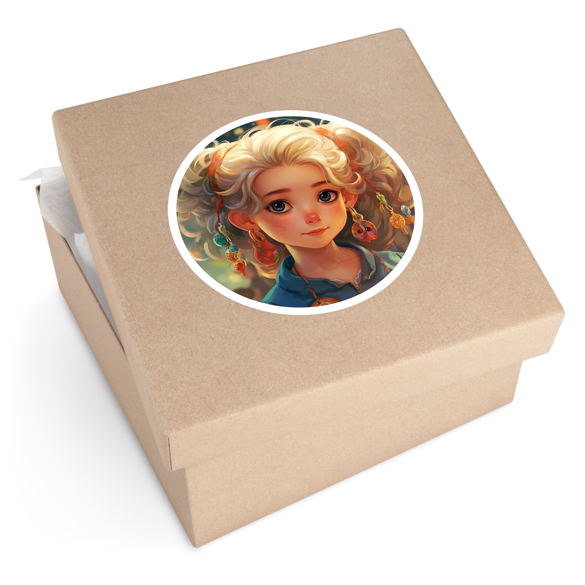 Charm Kid, Cute Portrait Sticker, Festival Vibes, Sweet Smile