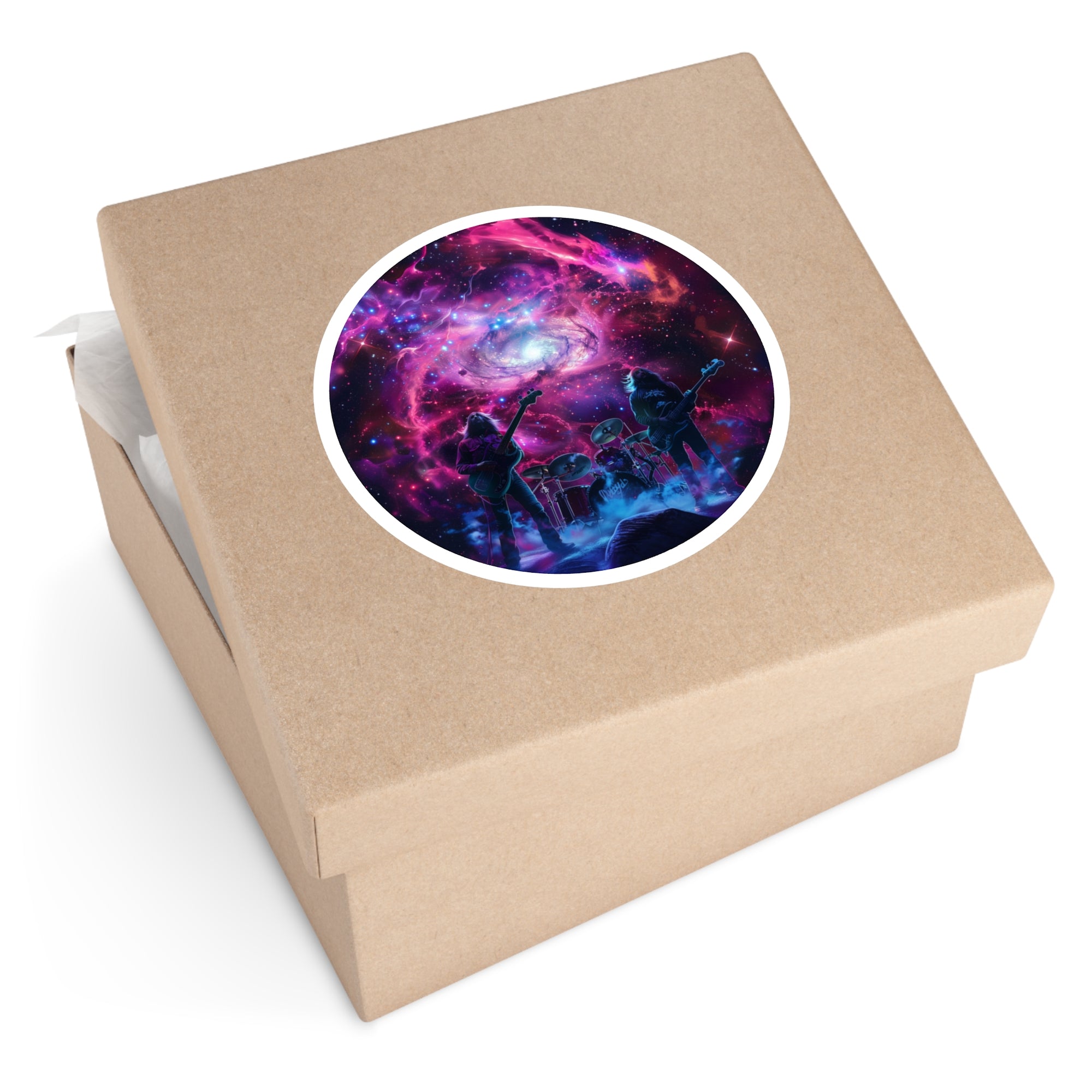 Cosmic Band, Psychedelic Music Sticker, Galaxy Art, Space Lovers Gift