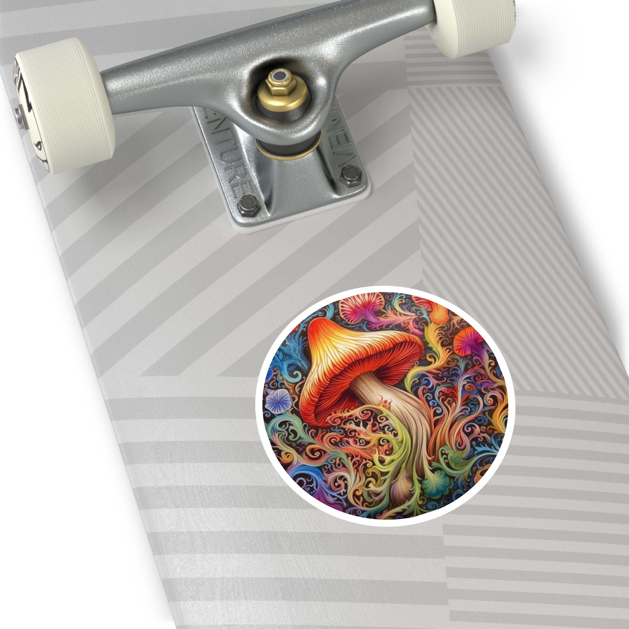 Psychedelic Mushroom Sticker, Colorful Art Design, Trippy Fantasy, Abstract Flow