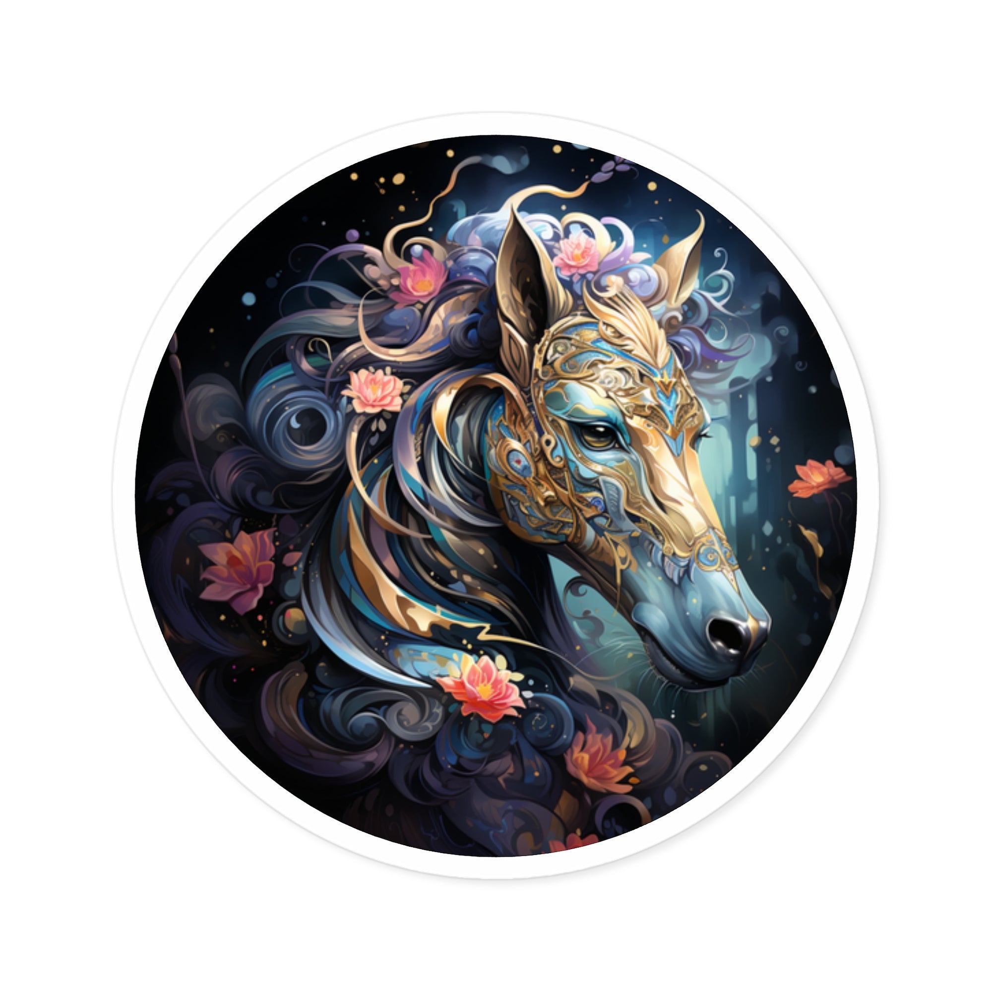 Decorative Horse, Fantasy Art Sticker, Laptop Decor, Creative Gift