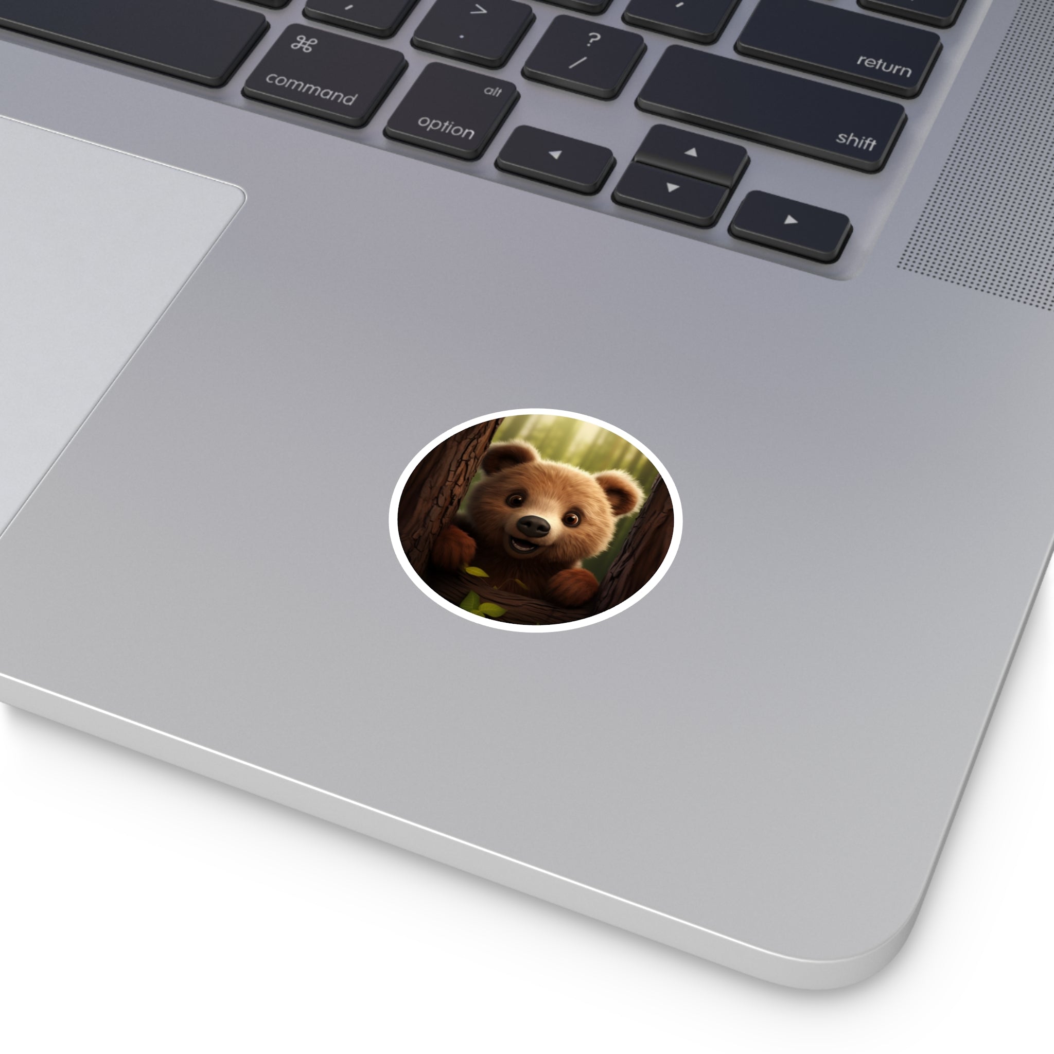 Cute Brown Bear, Adorable Animal Sticker, Realistic Design, Forest Art