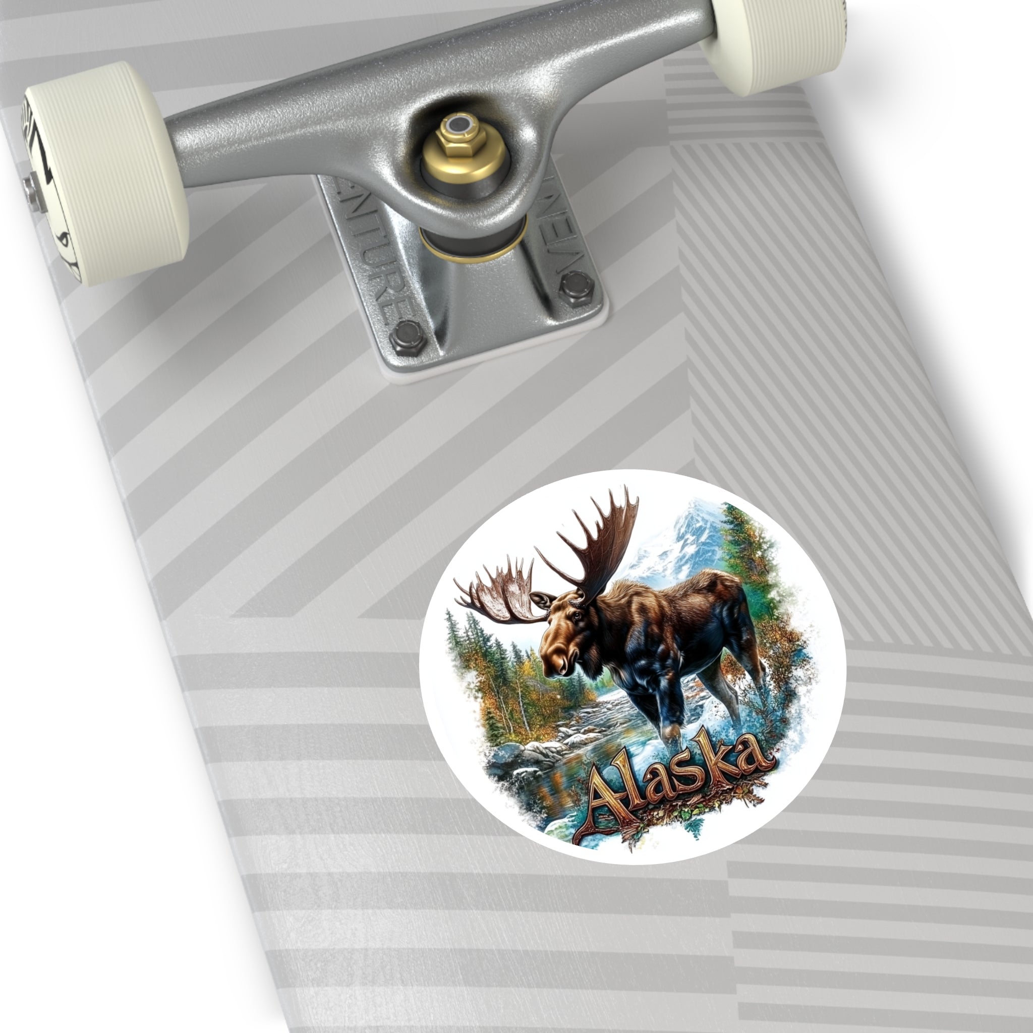 Alaska Moose Sticker, State Animal Art, Wilderness Design, Scenic Nature