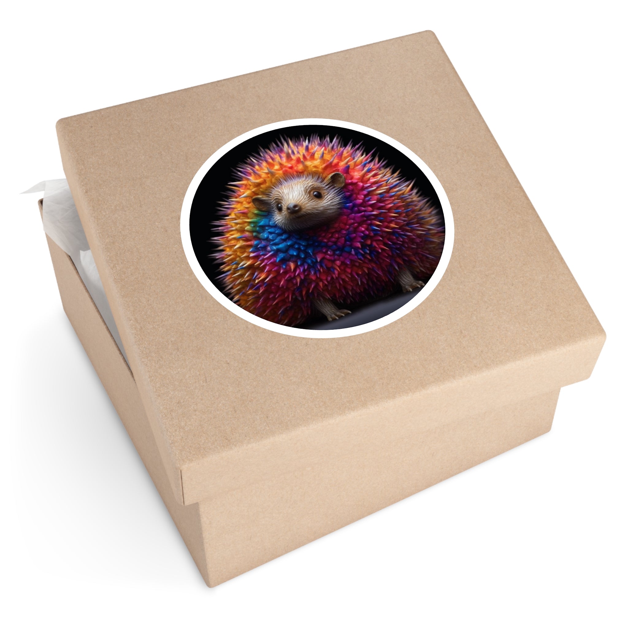 Rainbow Hedgehog Sticker, Colorful Cute Animal, Fun Aesthetic, Whimsical Gift