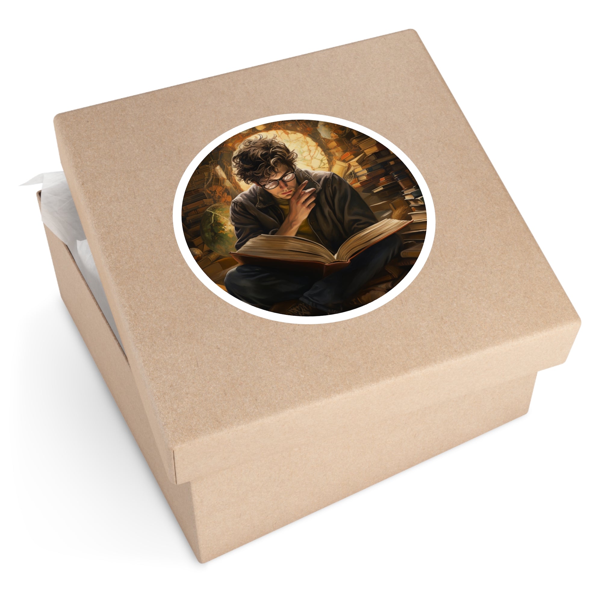 Bookworm Study, Cozy Reading Sticker, Library Vibes, Scholar