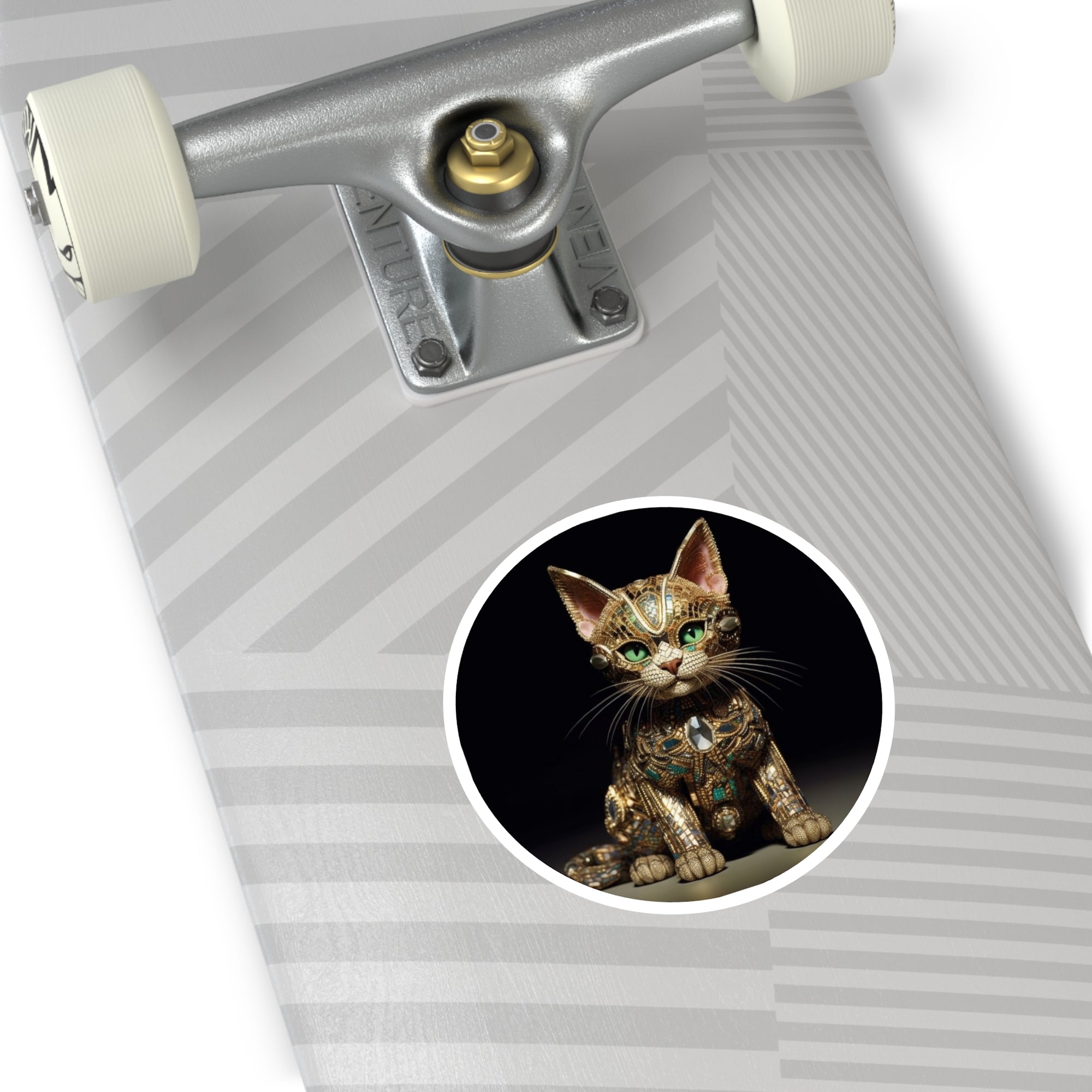 Jewel Cat, Vintage Gem Sticker, Luxury Design, Artistic Feline Art