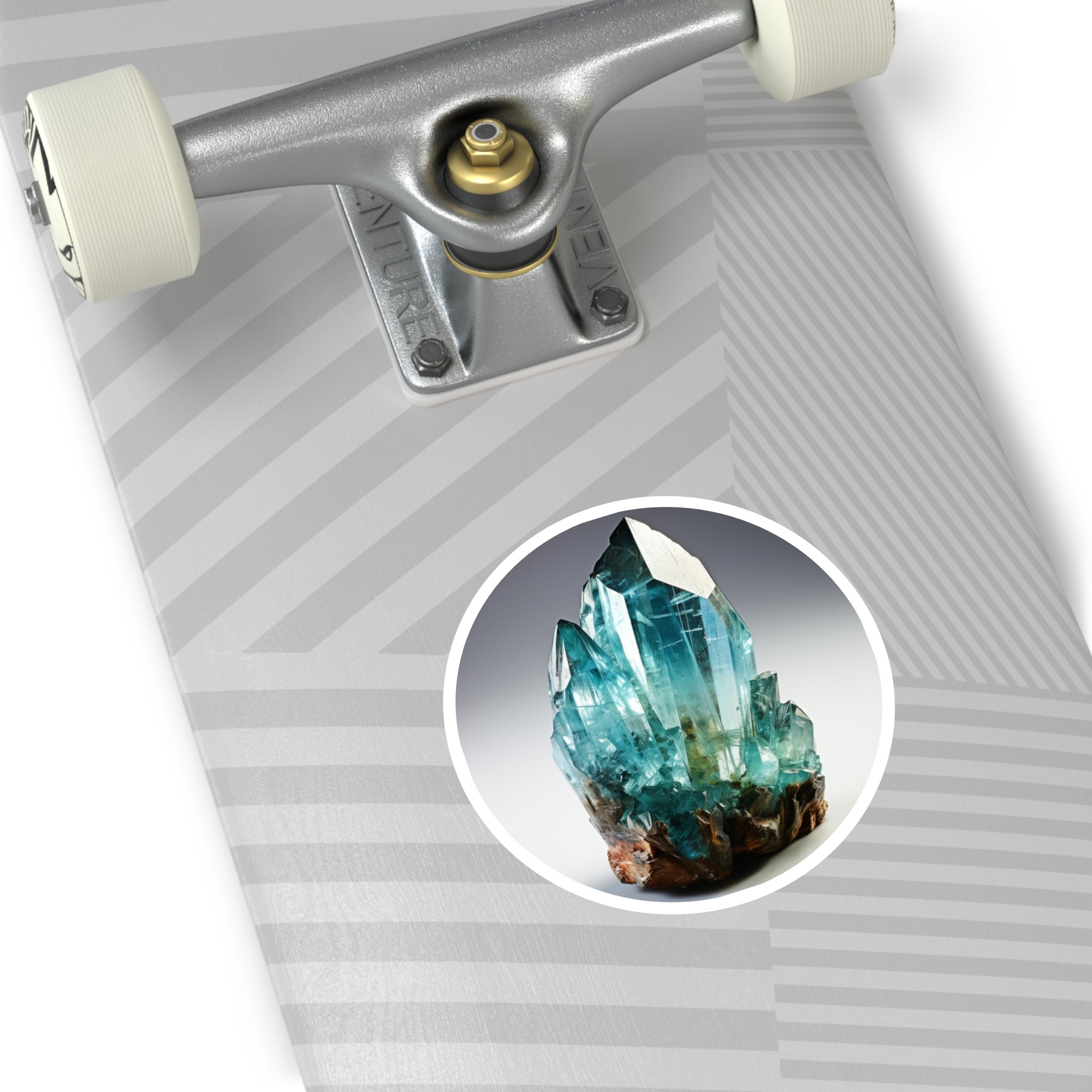 Aquamarine Crystal Point, Realistic Gemstone Sticker, Ocean Tones, Sea-Themed Gift