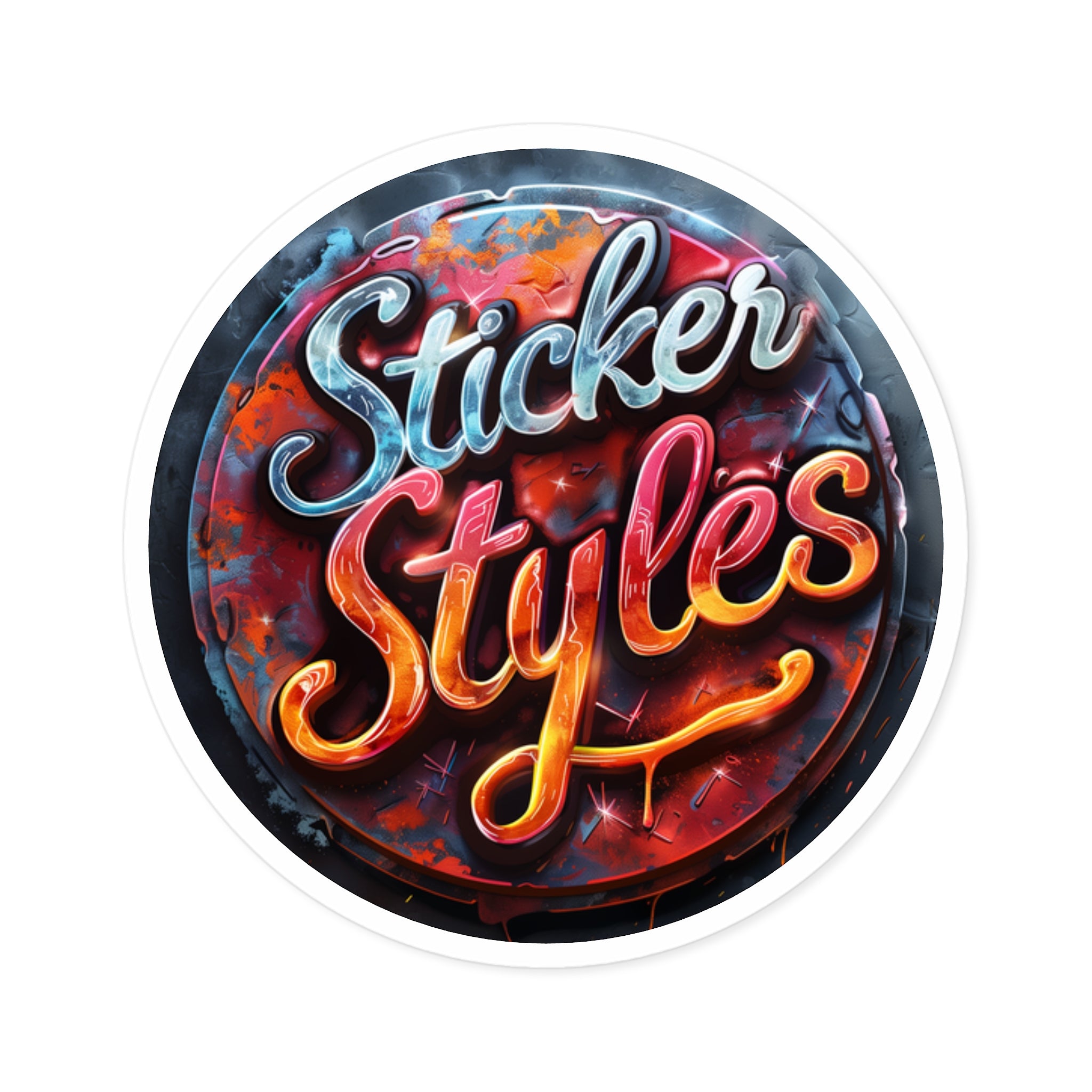 StickerStyles logo sticker, vibrant emblem, artistic badge, bold design