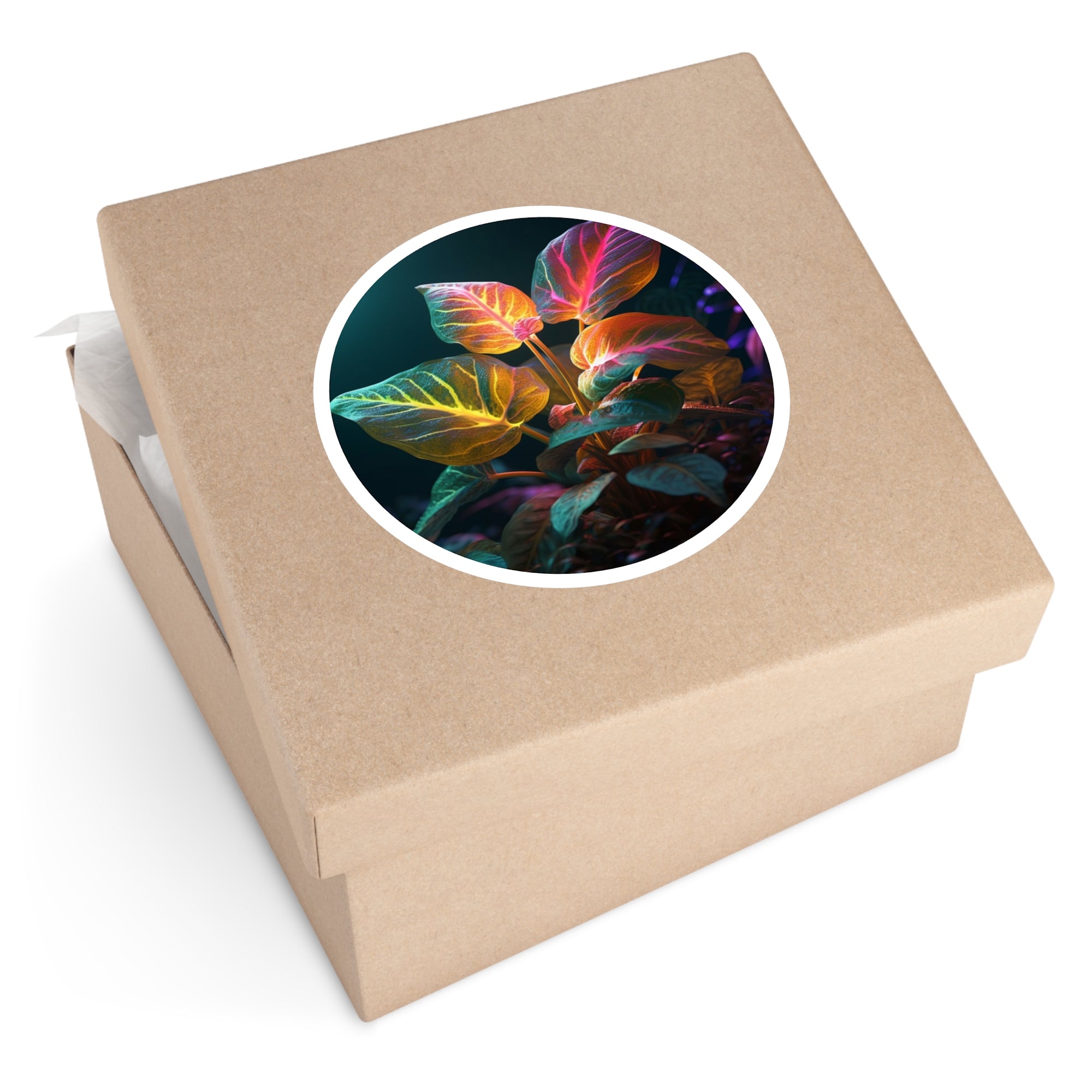 Colorful Leaf Cluster, Fantasy Plant Sticker, Nature Art, Bright Decor