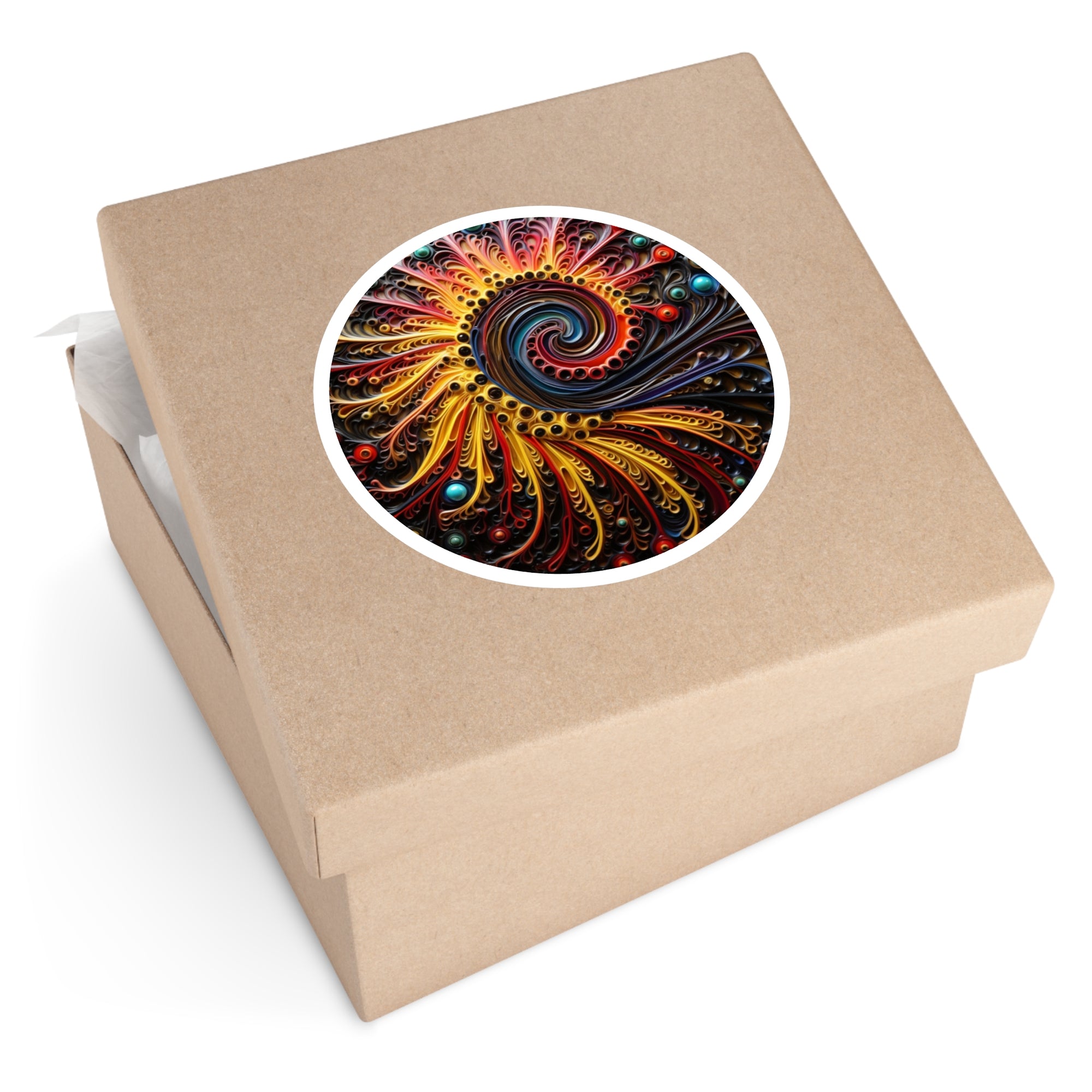 Bohemian Swirl Sticker, Pride Colors Design, Abstract Art, Colorful Expression