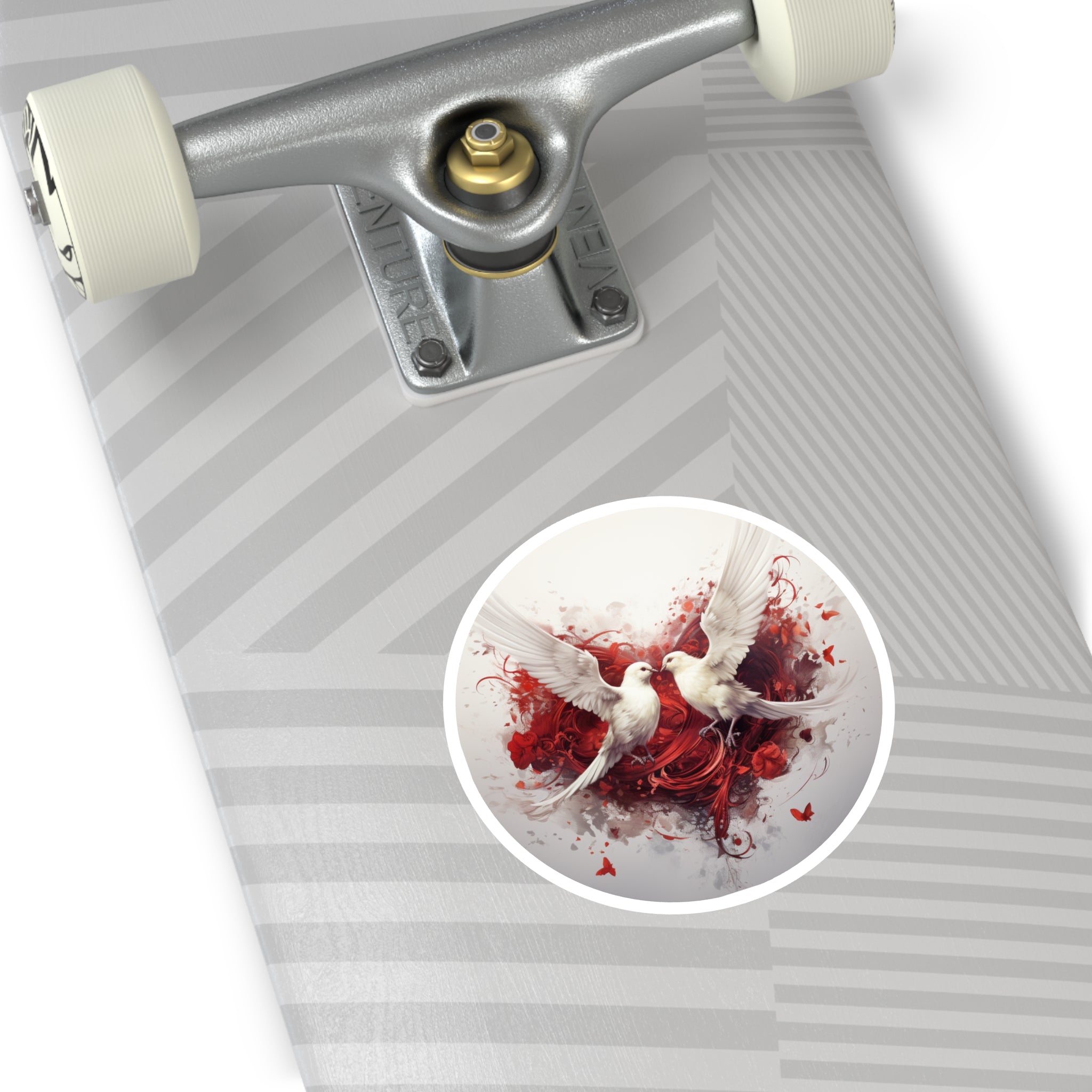 Love Doves Sticker, Romantic Heart Design, Valentine Gift, Symbol of Peace