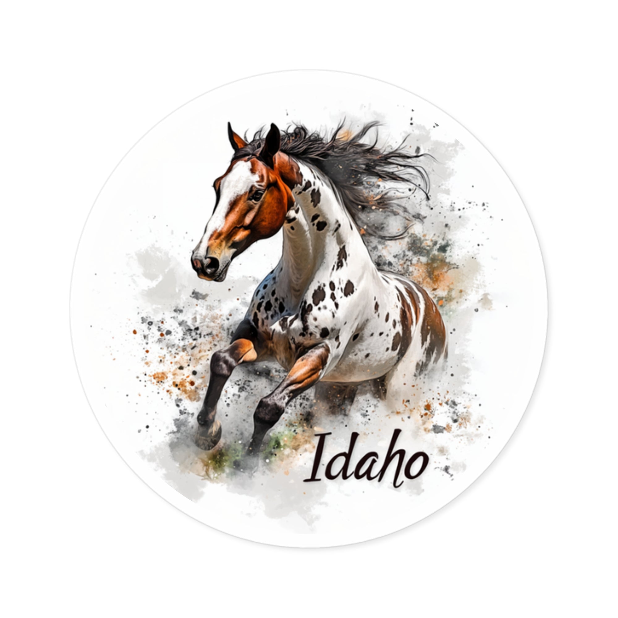 Idaho Appaloosa, Western Horse Sticker, Laptop or Journal, State Animal Art
