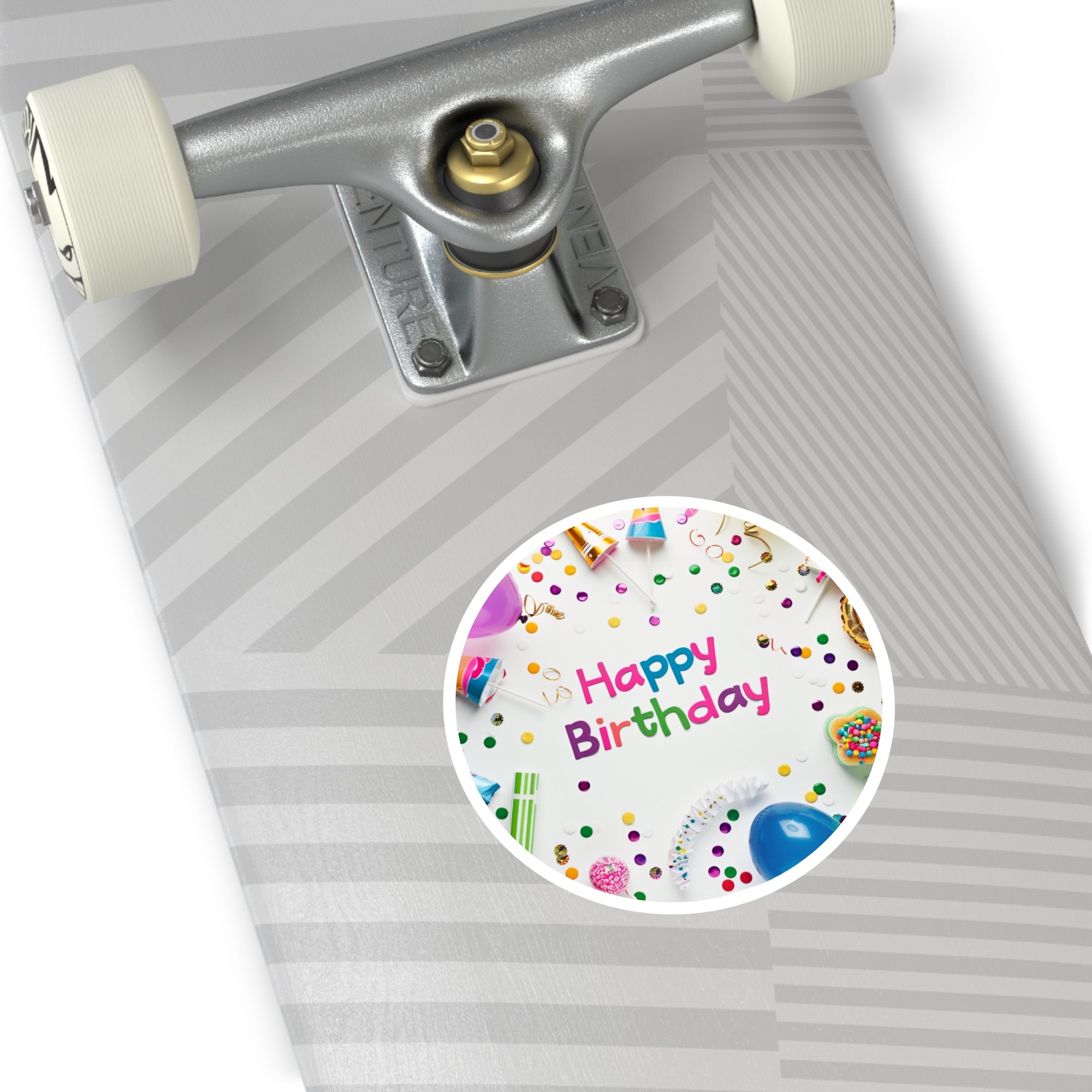 Happy Birthday Sticker, Party Balloons Design, Colorful Celebration Art, Fun Gift