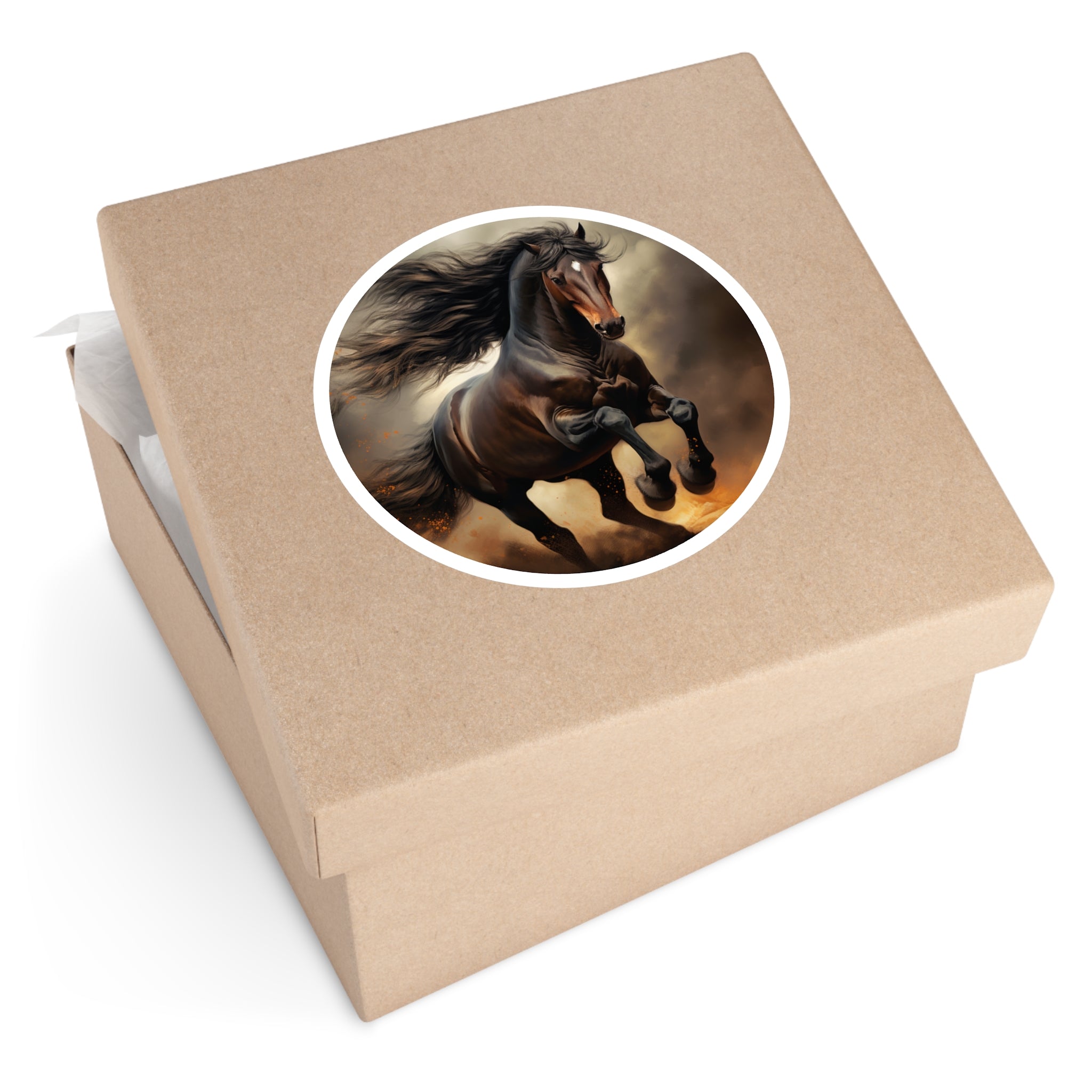 Black Horse Galloping, Realistic Animal Sticker, Power and Grace, Nature Design