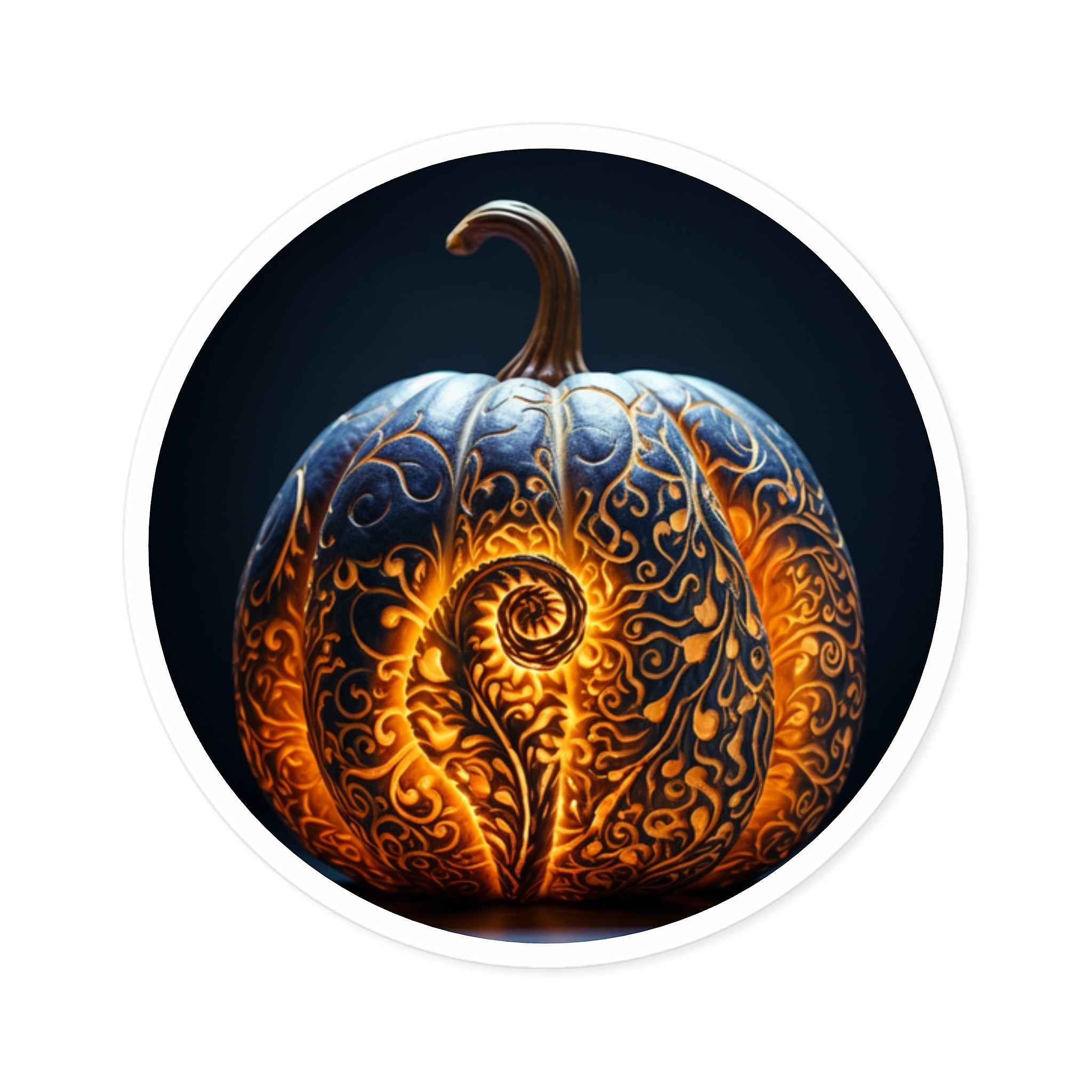 Pumpkin Batik, Fall Art Sticker, Seasonal Decor, Autumn Gift