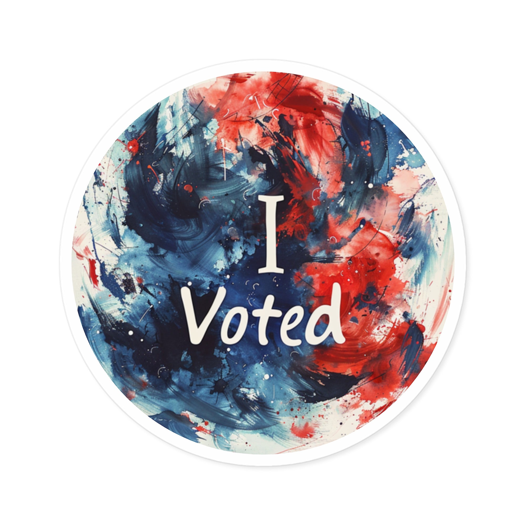I Voted Sticker, Patriotic Paint Design, Election Day Art, Freedom Expression