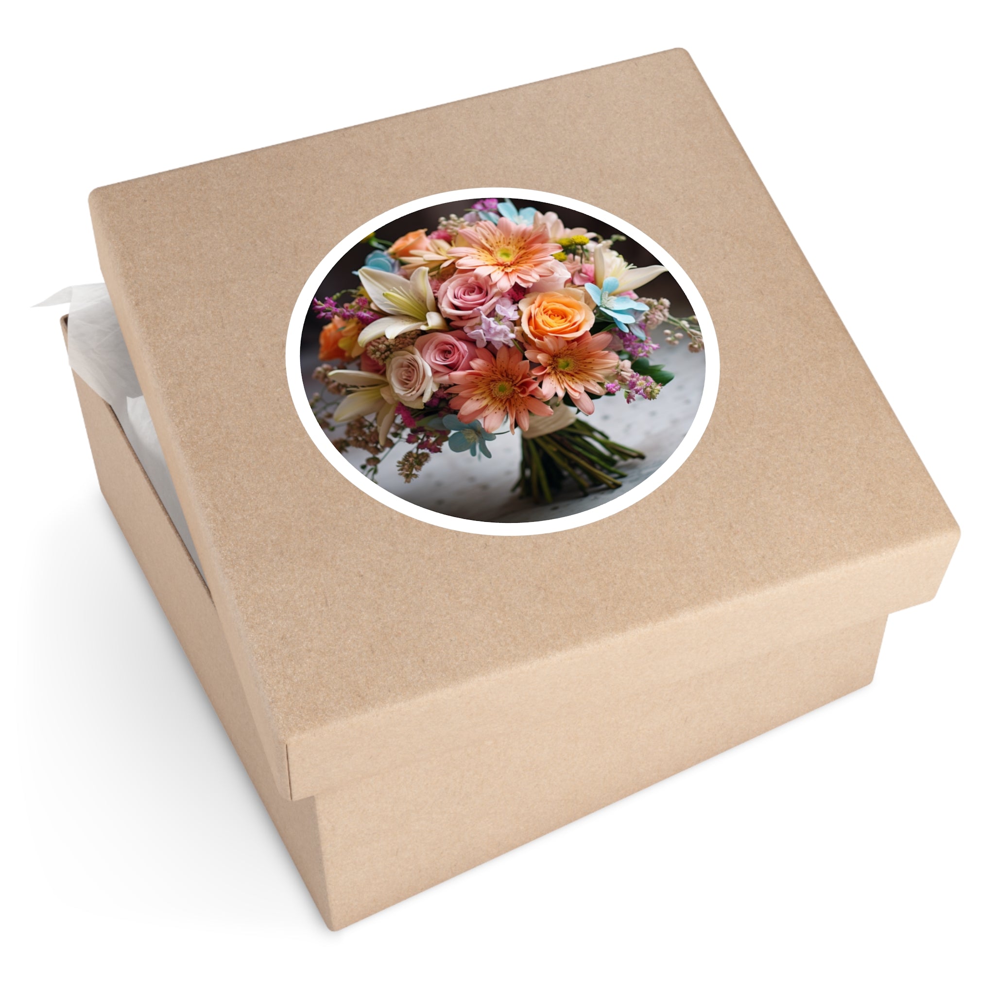 Floral Bouquet, Wedding Sticker, Laptop Decal, Gift for Flower Lovers