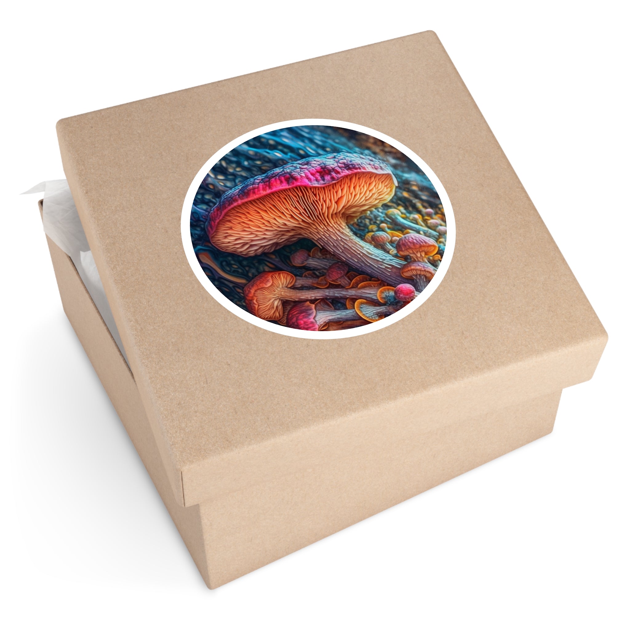 Mushroom Cluster, Nature Art Sticker, Forest Decor, Unique Gift