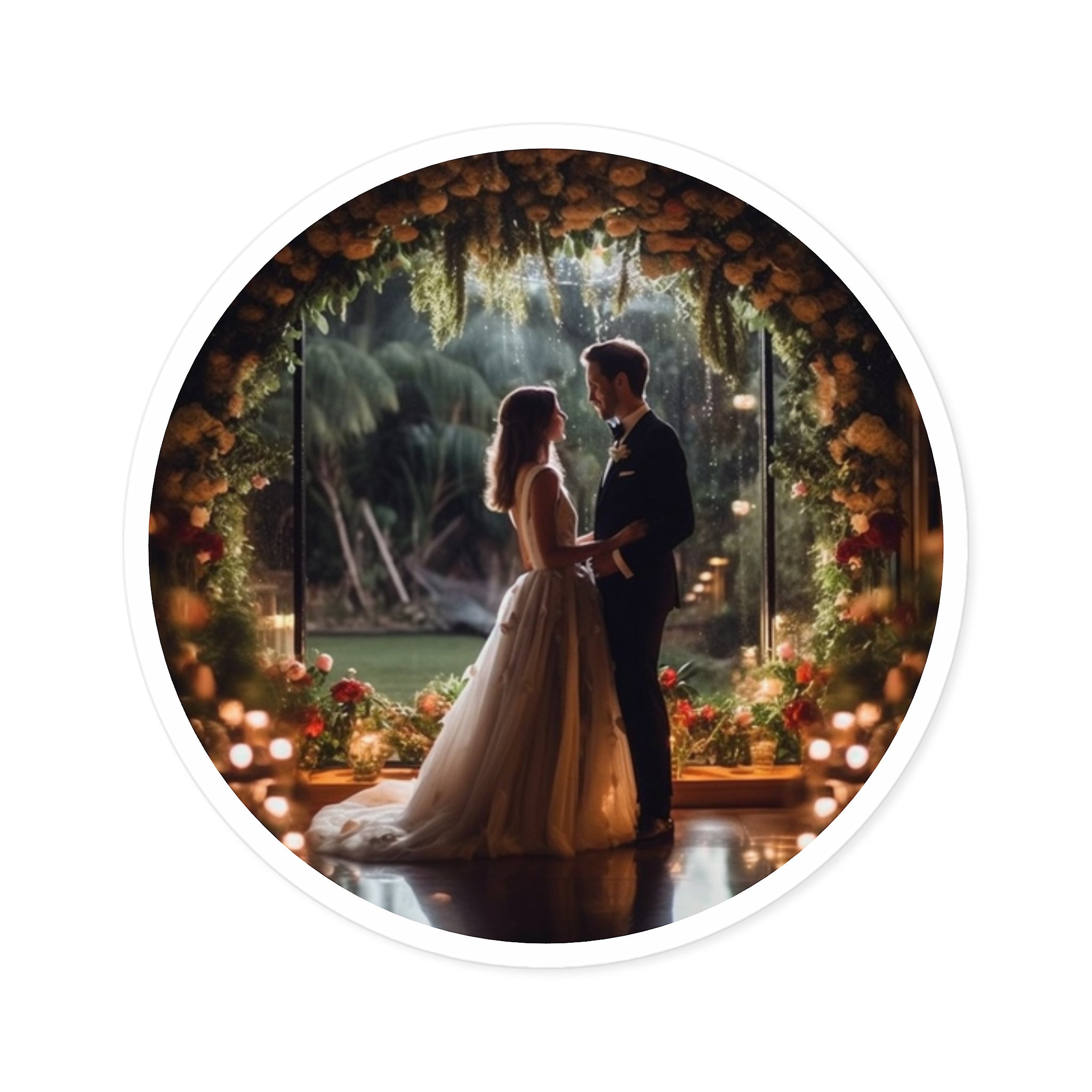 Majestic Wedding, Romantic Couple Sticker, Laptop or Scrapbook, Love Celebration