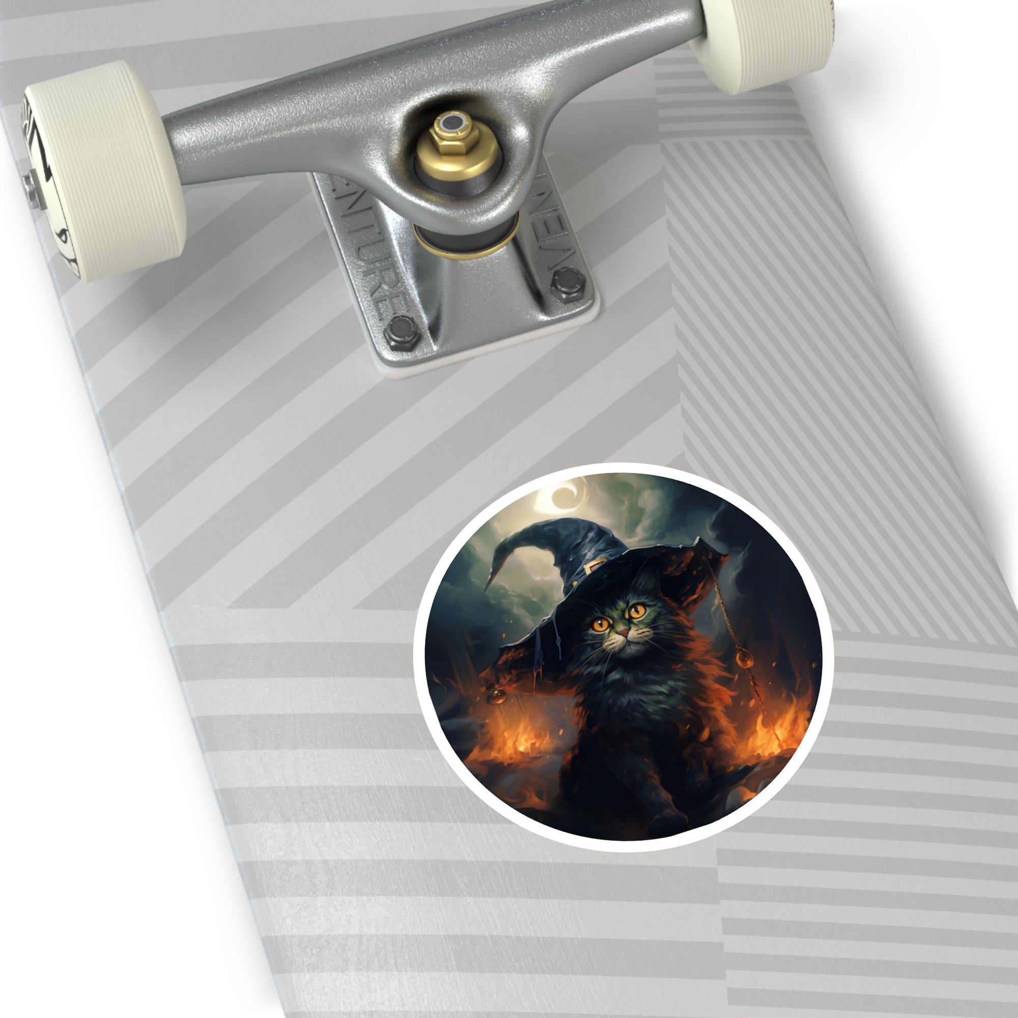 Spellbound Cat, Artistic Sticker, Fantasy Decor, Unique Gift