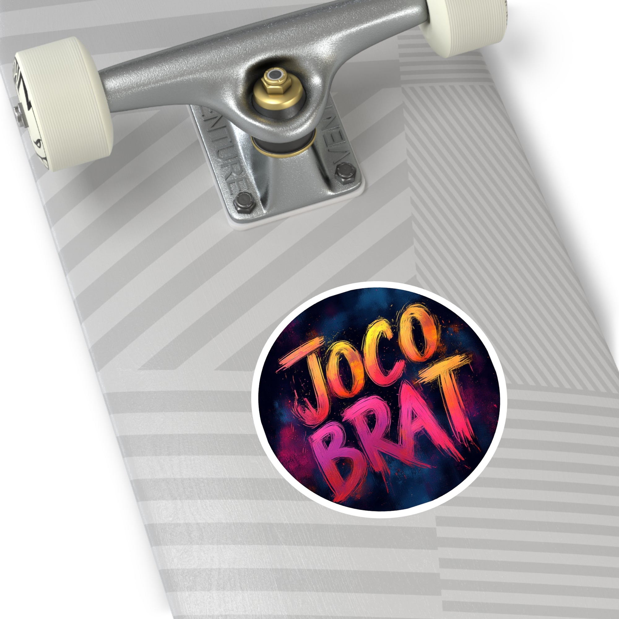 JOCO Brat Sticker, Bold Gradient Text Art, Funny Local Pride, Colorful Design