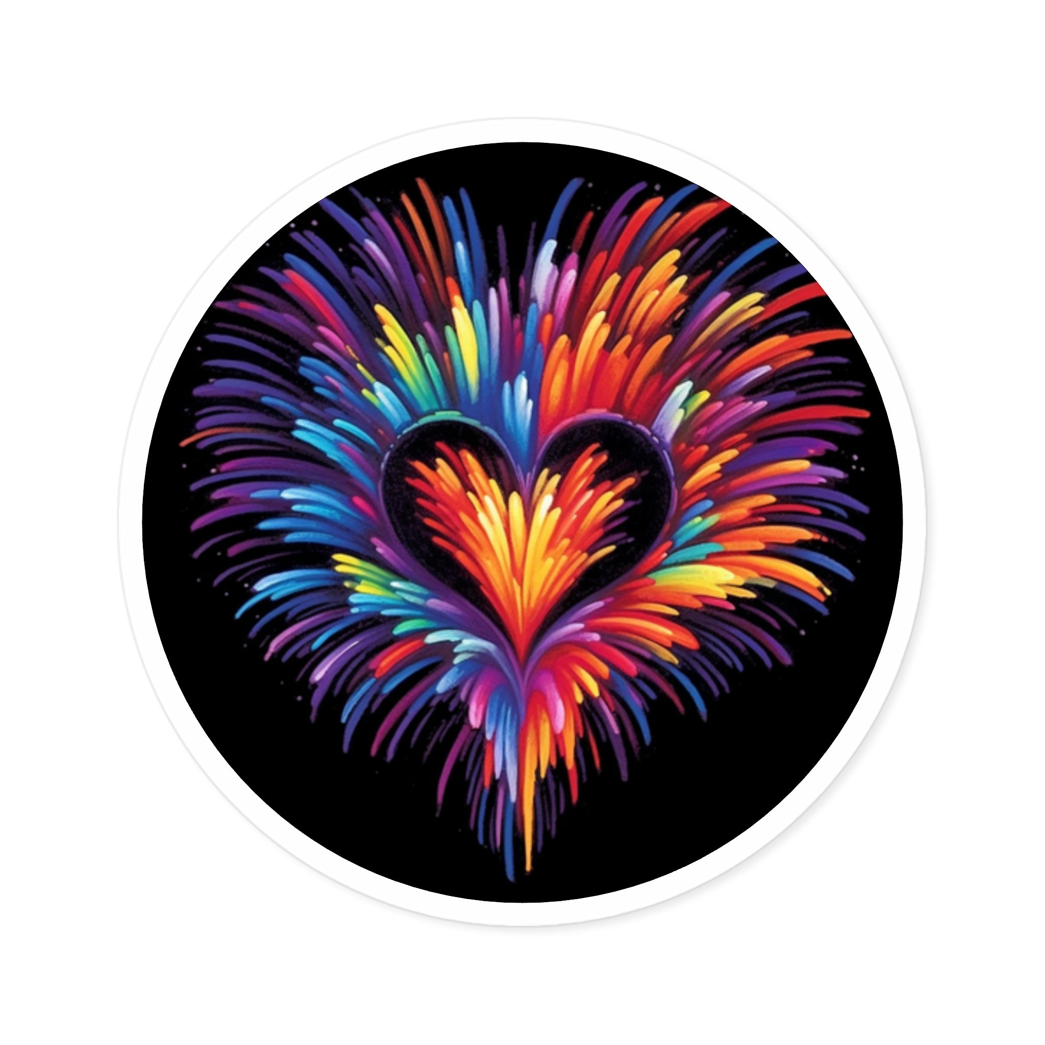 Rainbow Heart, Abstract Love Sticker, Laptop Decal, Gift for Color Lovers